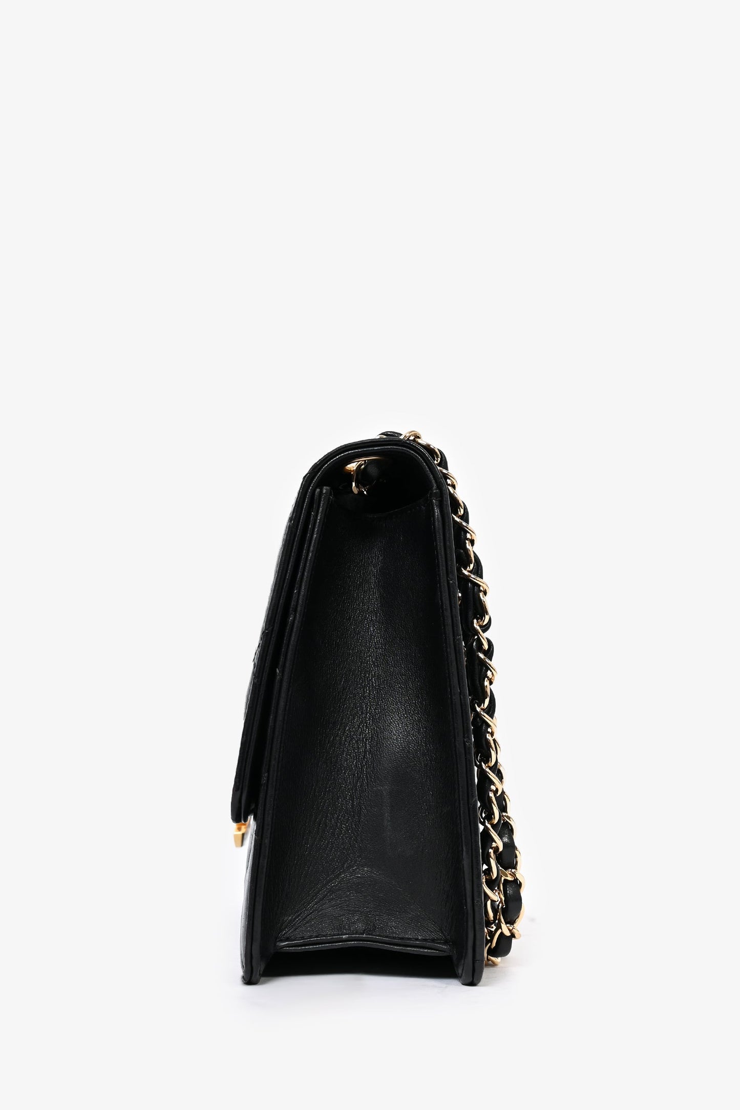Chanel ™ Black Lambskin 2013/14 CC Golden Class Large Flap Shoulder Bag