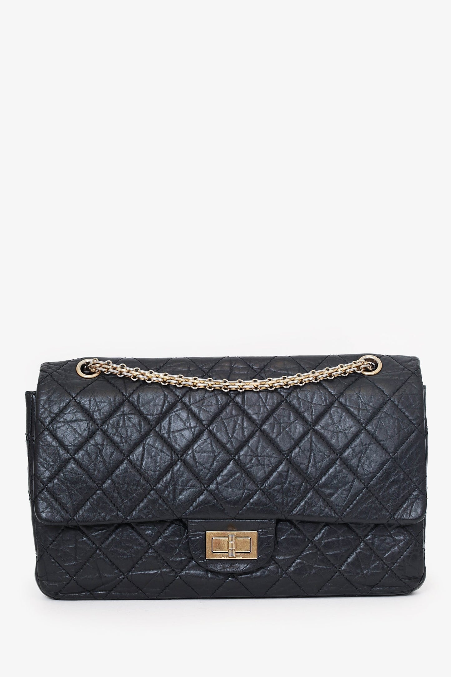 Chanel ™ Black Quilted Aged Calfskin Large Reissue 255 Shoulder Bag
