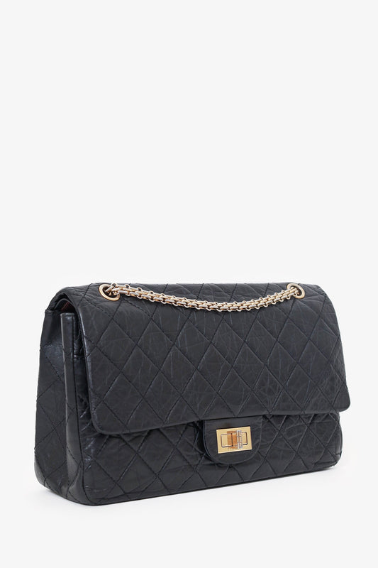 Chanel ™ Black Quilted Aged Calfskin Large Reissue 255 Shoulder Bag