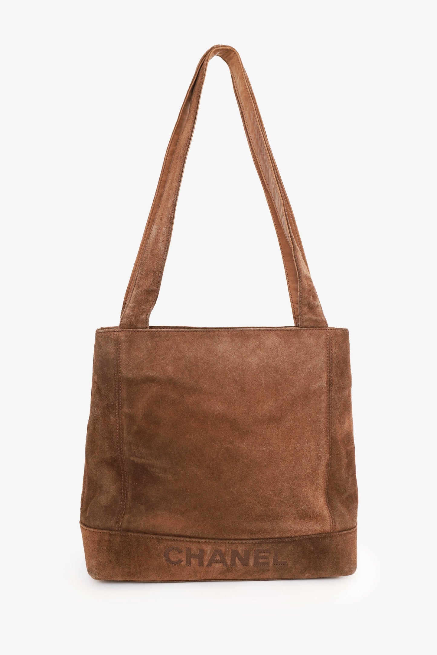 Chanel ™ 1997-99 Brown Suede CC Embroidered Tote Bag