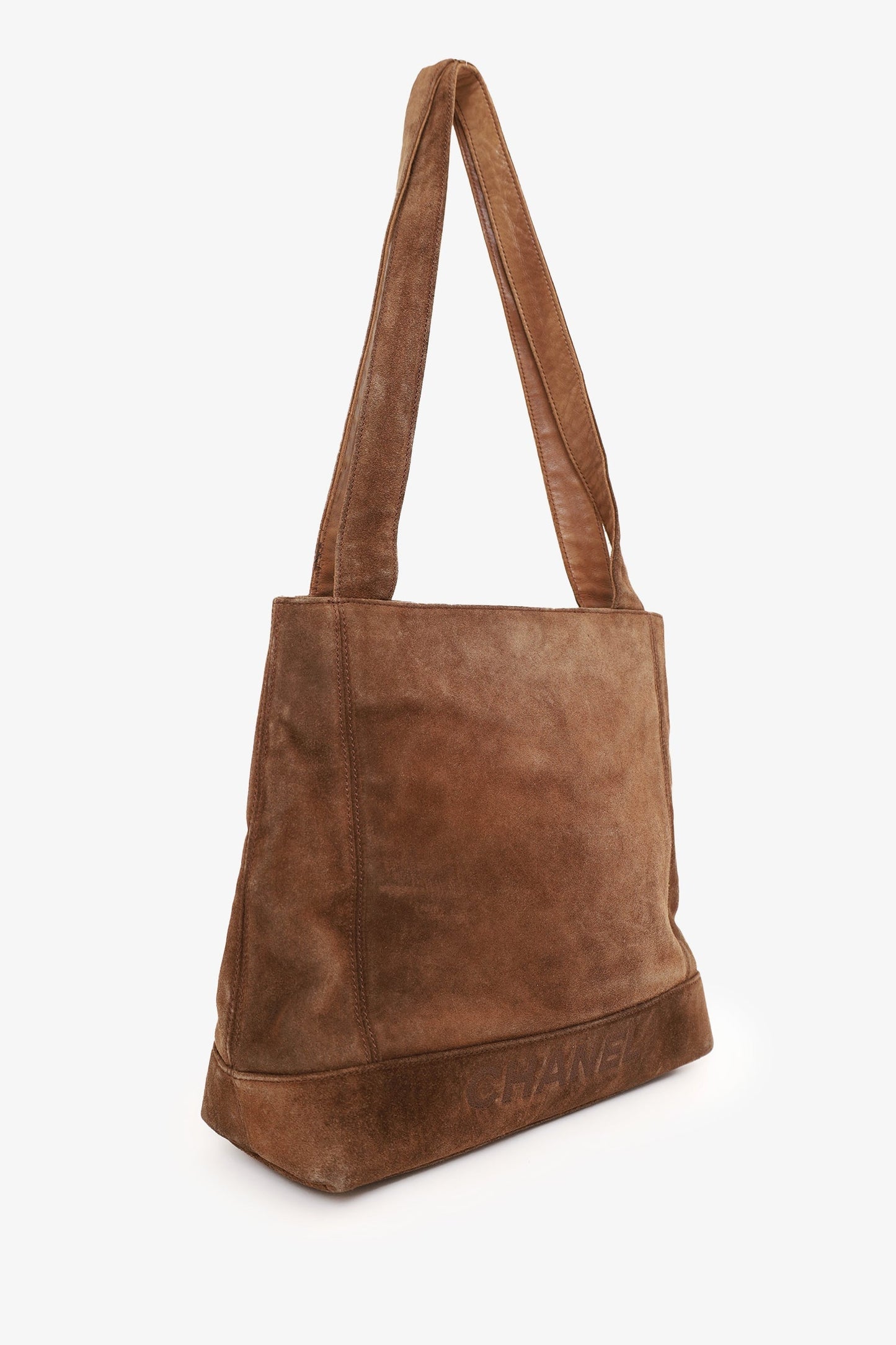 Chanel ™ 1997-99 Brown Suede CC Embroidered Tote Bag