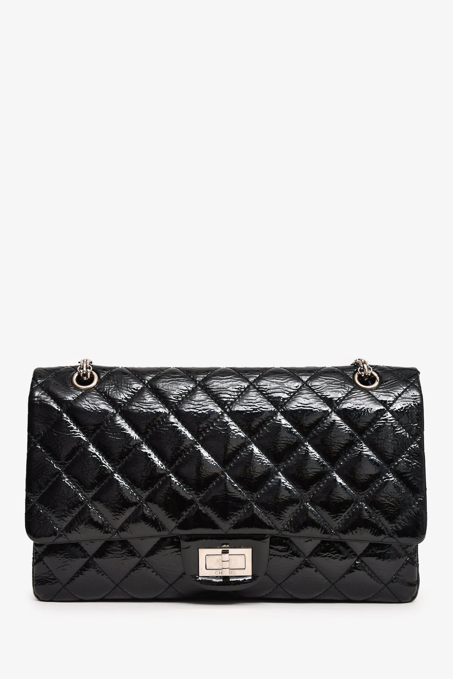 Chanel ™ 2010-11 Black Patent Leather 2.55 Large 227 Flap Bag SHW