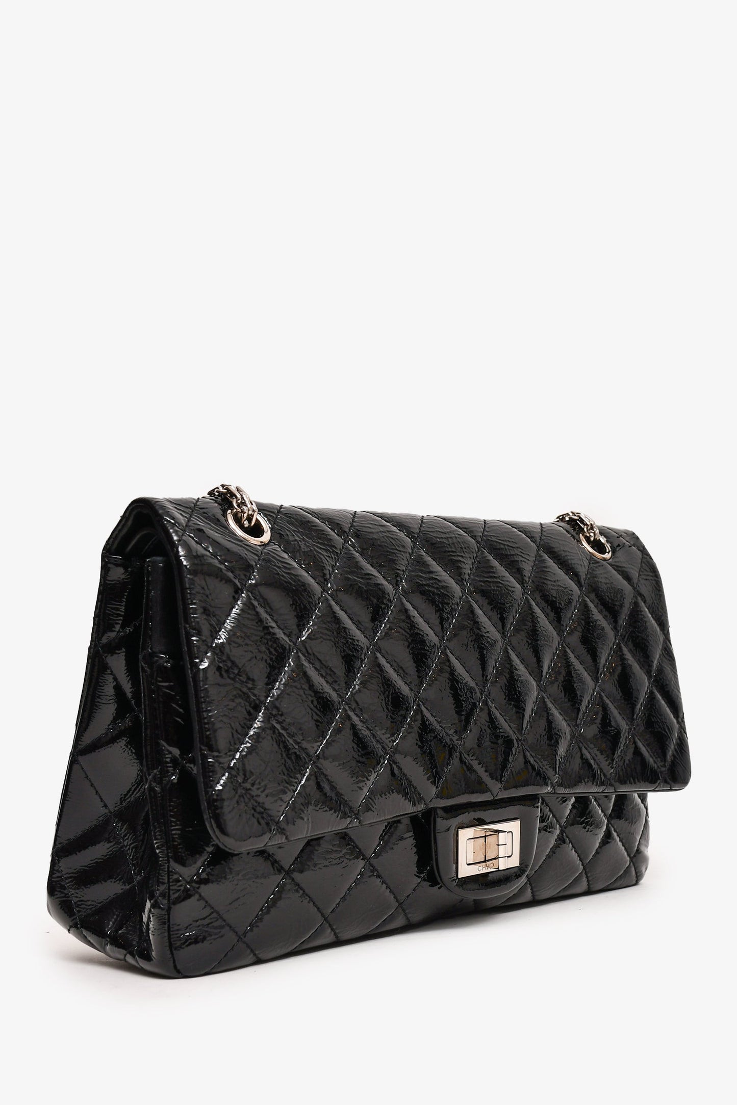 Chanel ™ 2010-11 Black Patent Leather 2.55 Large 227 Flap Bag SHW