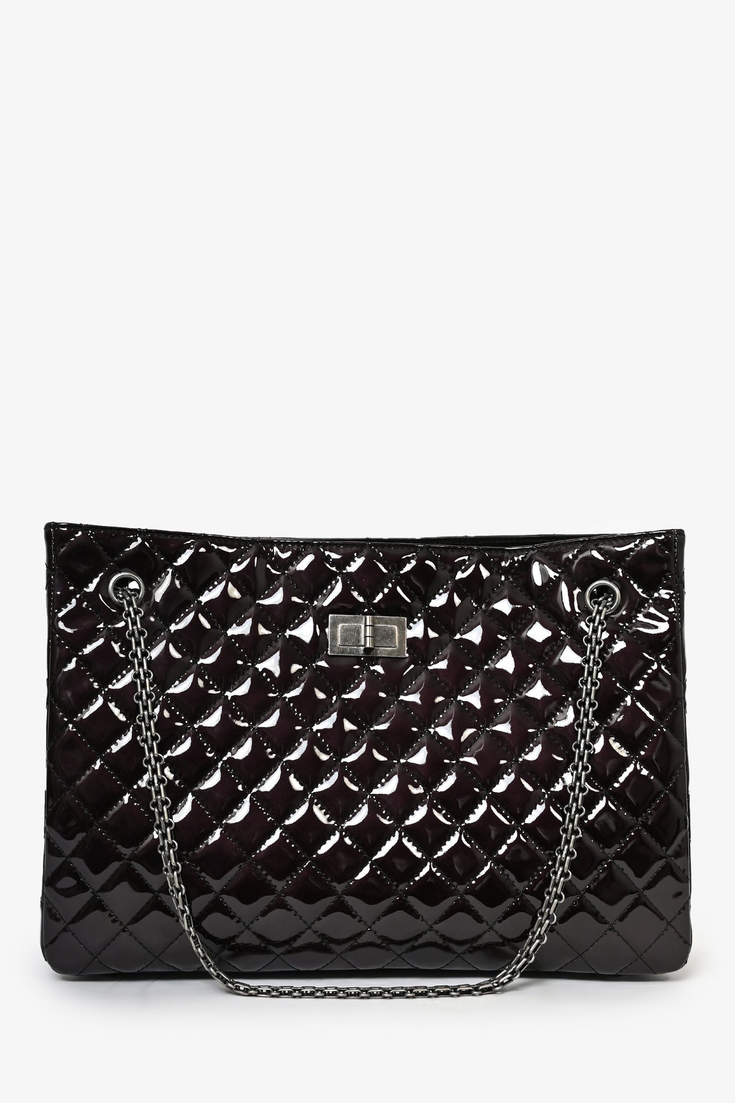 Chanel ™ 2011/12 Dark Purple Patent Quilted Leather 2.55 Reissue Tote Bag