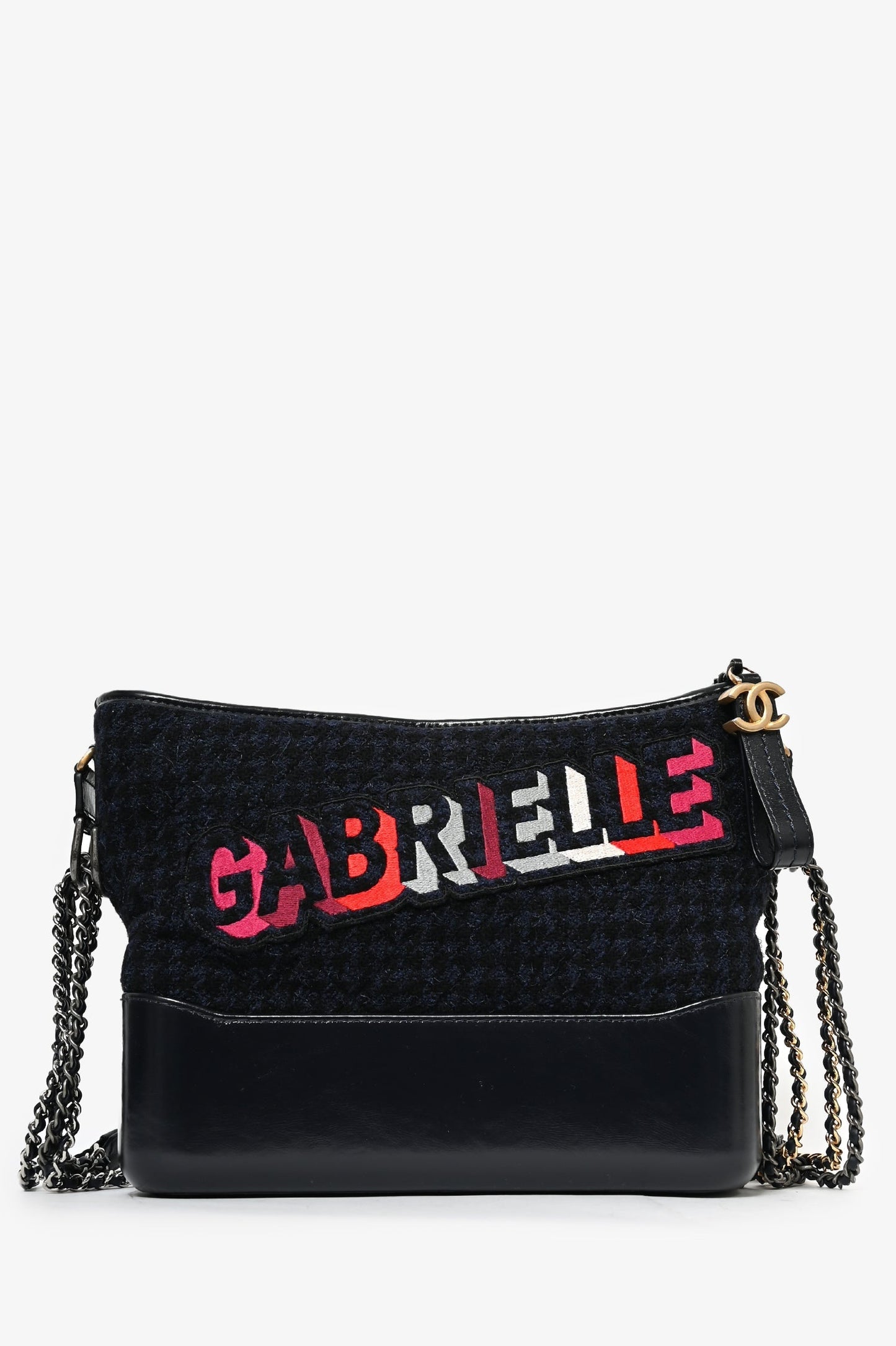 Chanel ™ 2017 Navy/Black Tweed Hobo Large Gabrielle Crossbody Bag