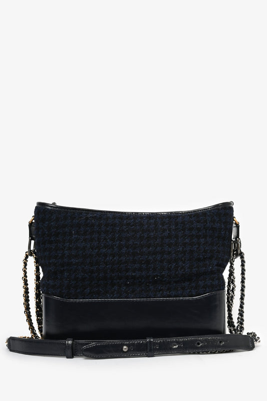 Chanel ™ 2017 Navy/Black Tweed Hobo Large Gabrielle Crossbody Bag