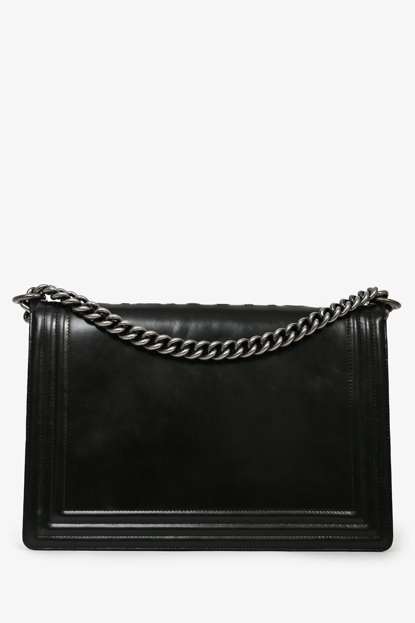 Chanel ™ Black Calfskin Leather Large Boy Accessory