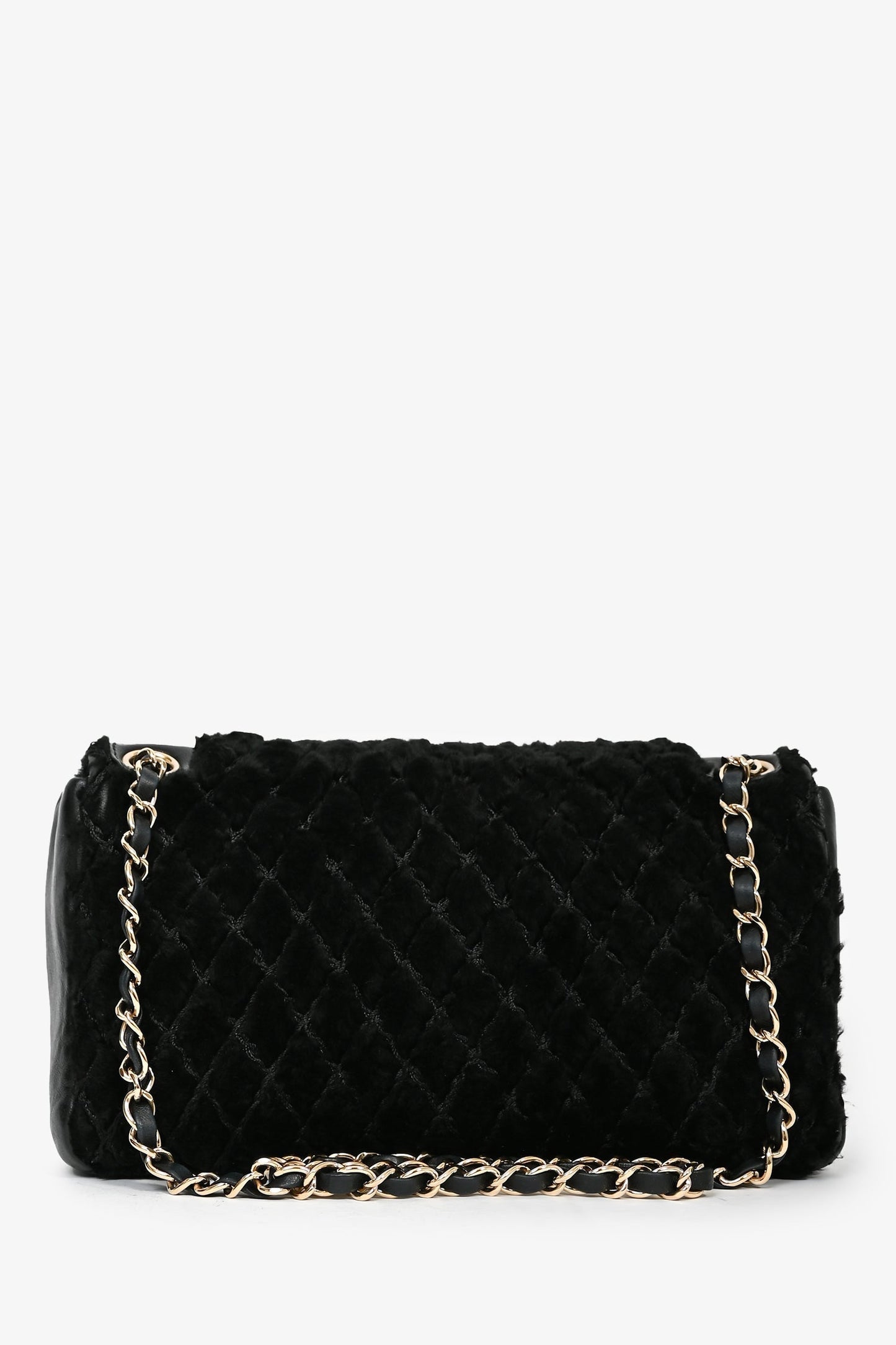 Chanel ™ 2008/09 Black Rabbit Fur/Calfskin Leather Flap Bag