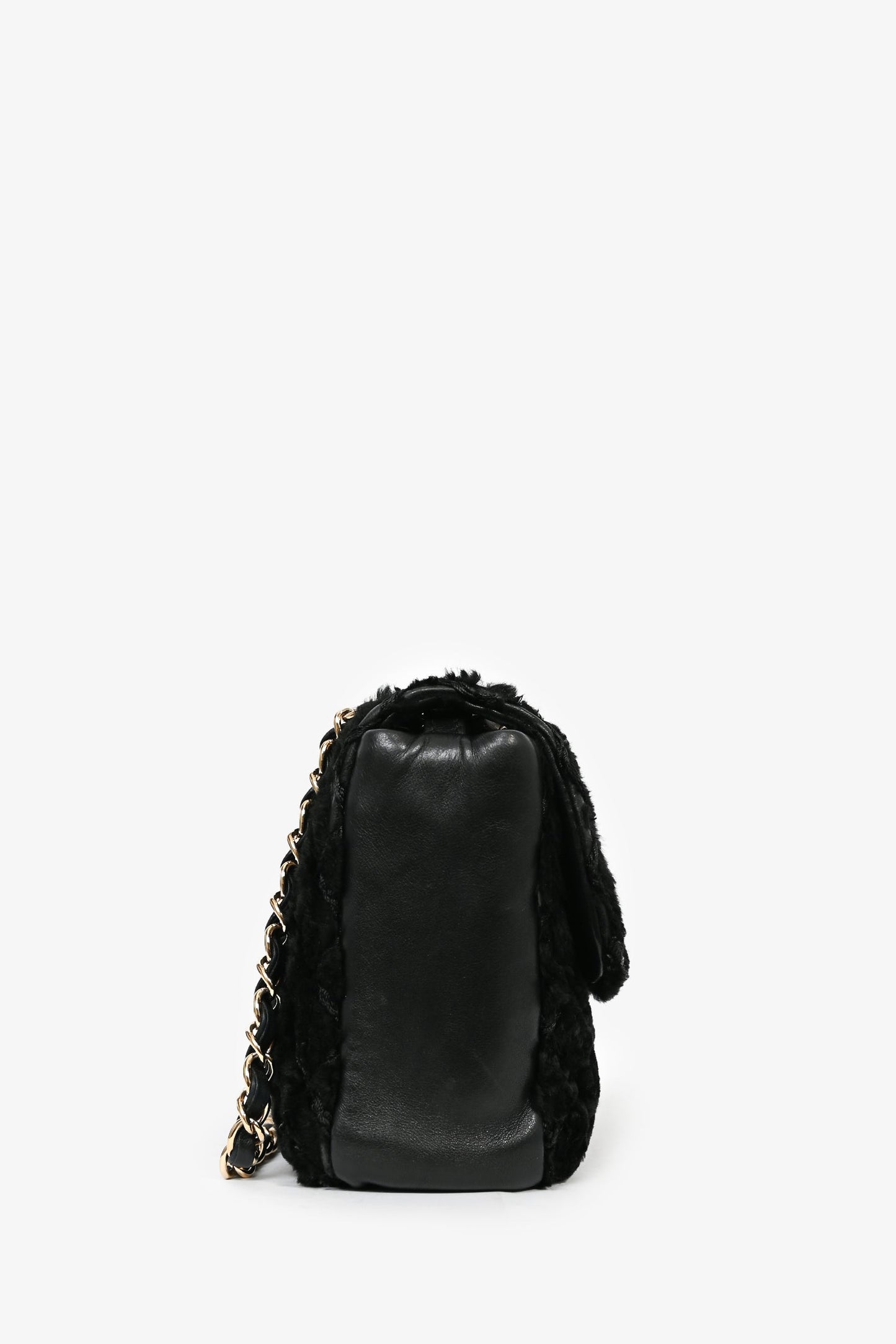 Chanel ™ 2008/09 Black Rabbit Fur/Calfskin Leather Flap Bag