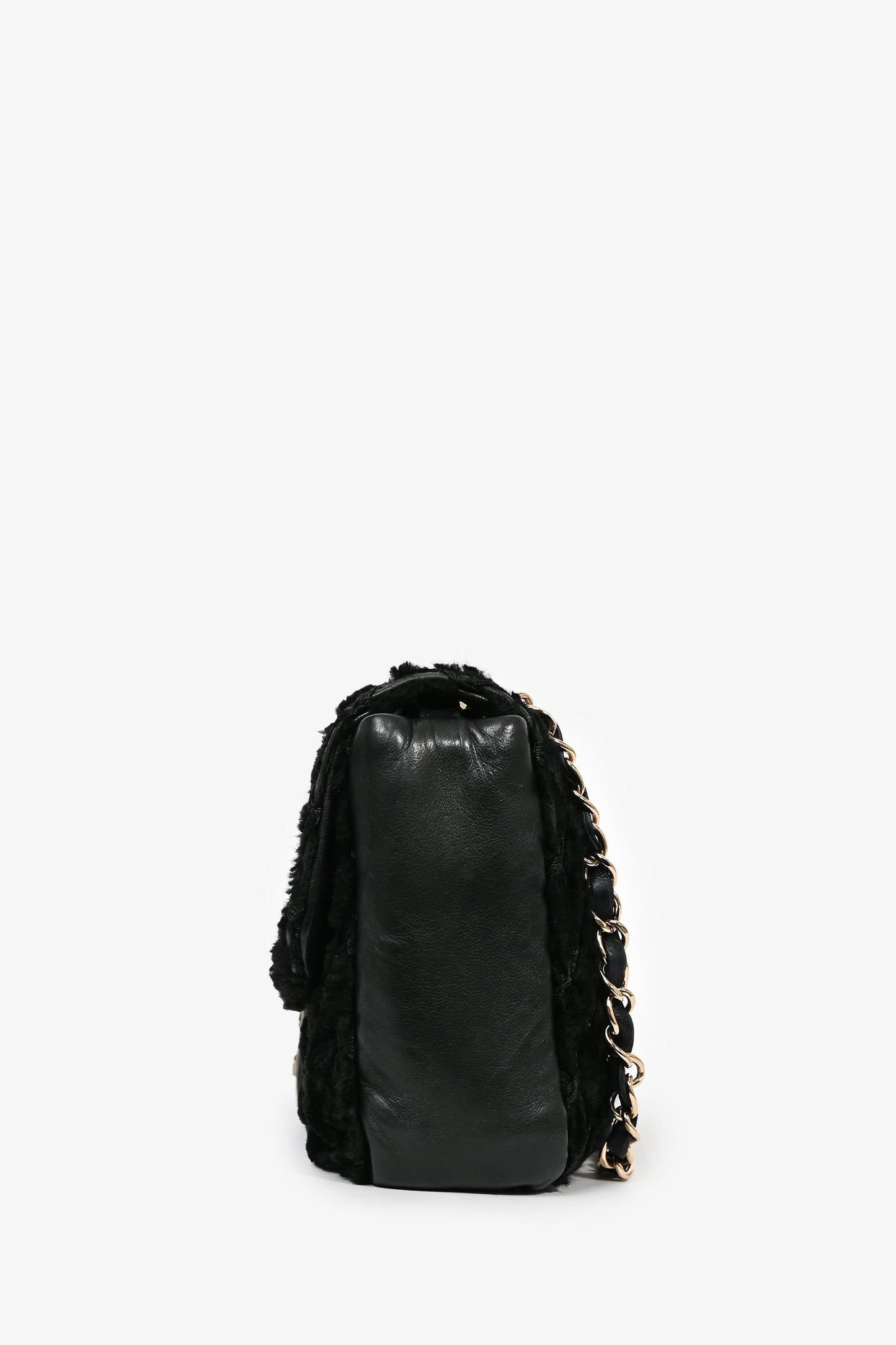 Chanel ™ 2008/09 Black Rabbit Fur/Calfskin Leather Flap Bag