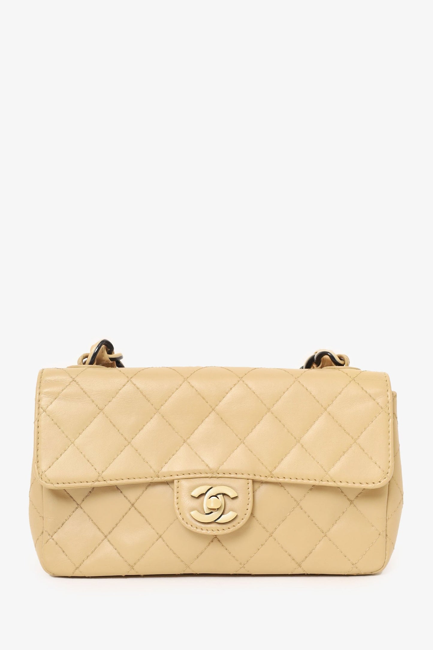 Chanel ™ 2000-2002 Cream Quilted Lambskin Mini Flap Bag