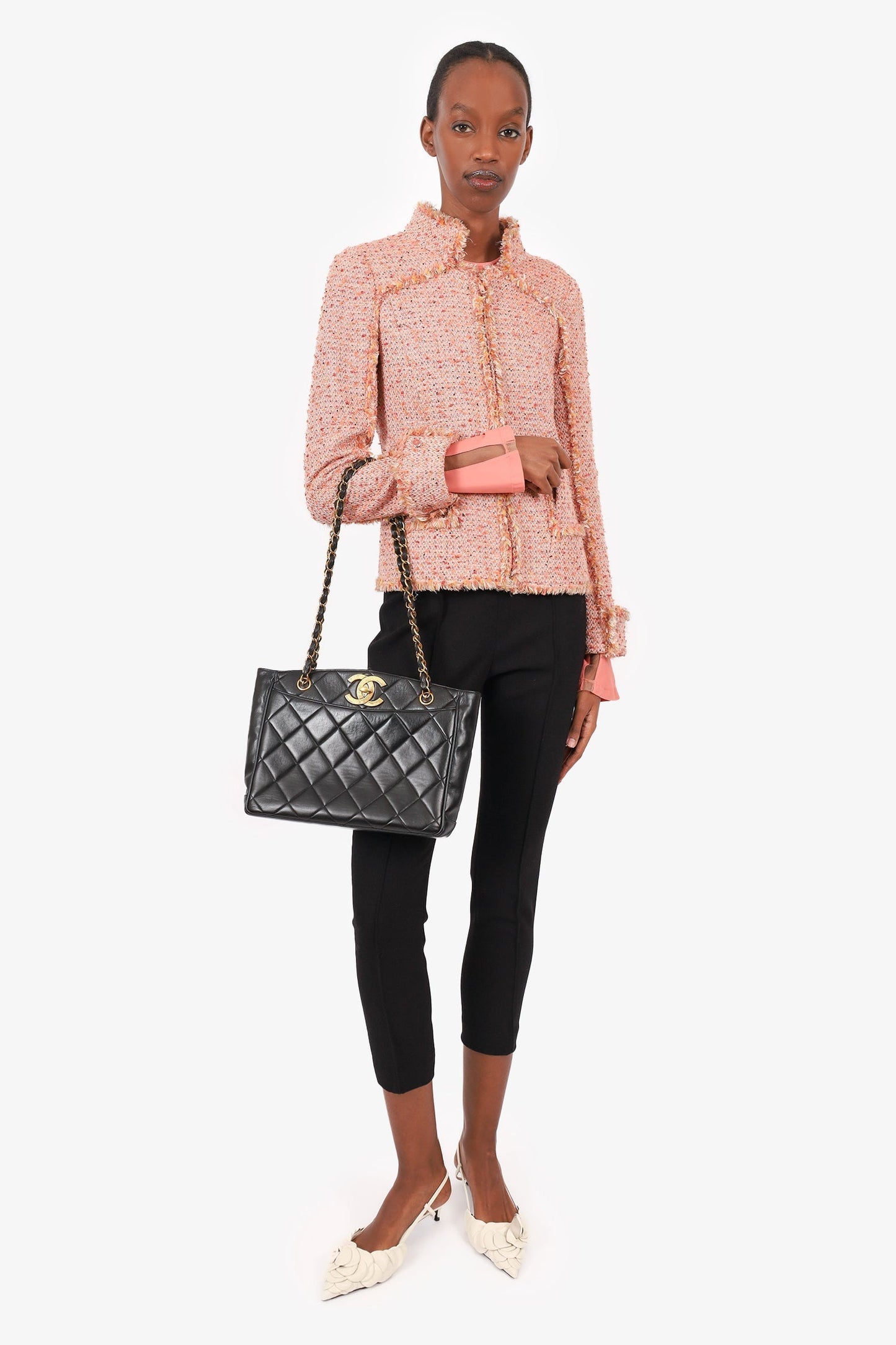 Chanel ™ Black Quilted Lambskin CC Tote Bag