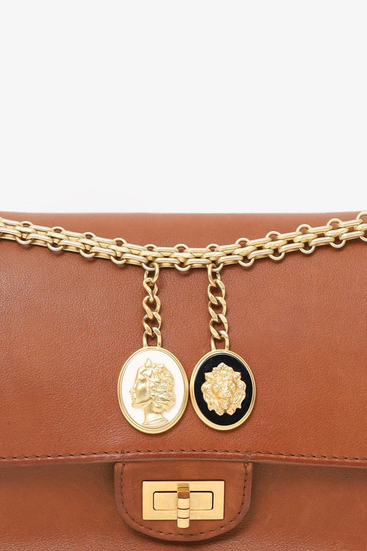 Chanel ™ 2017 Brown Leather Medallion Charm Reissue 2.55 Shoulder Bag