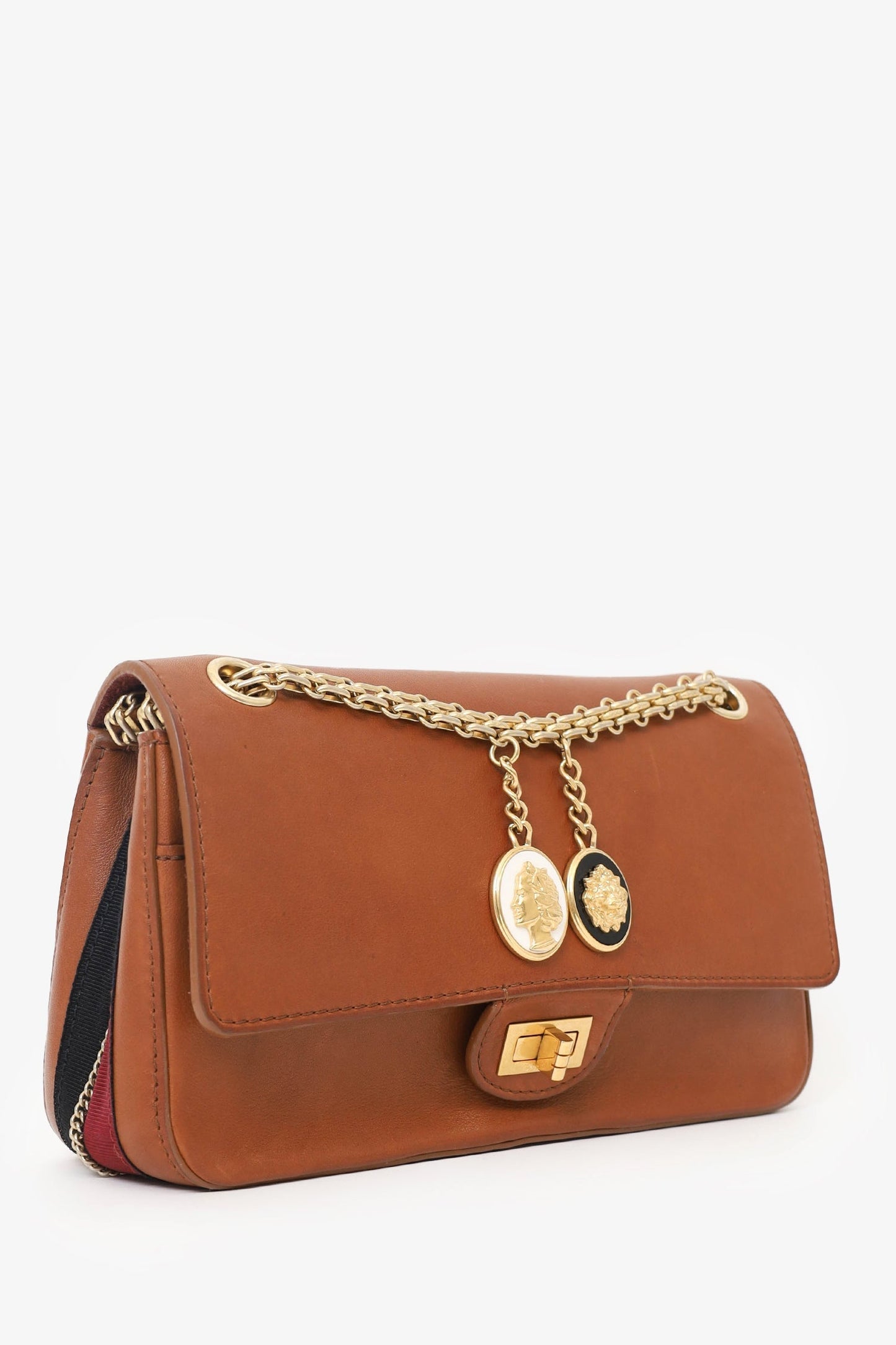 Chanel ™ 2017 Brown Leather Medallion Charm Reissue 2.55 Shoulder Bag