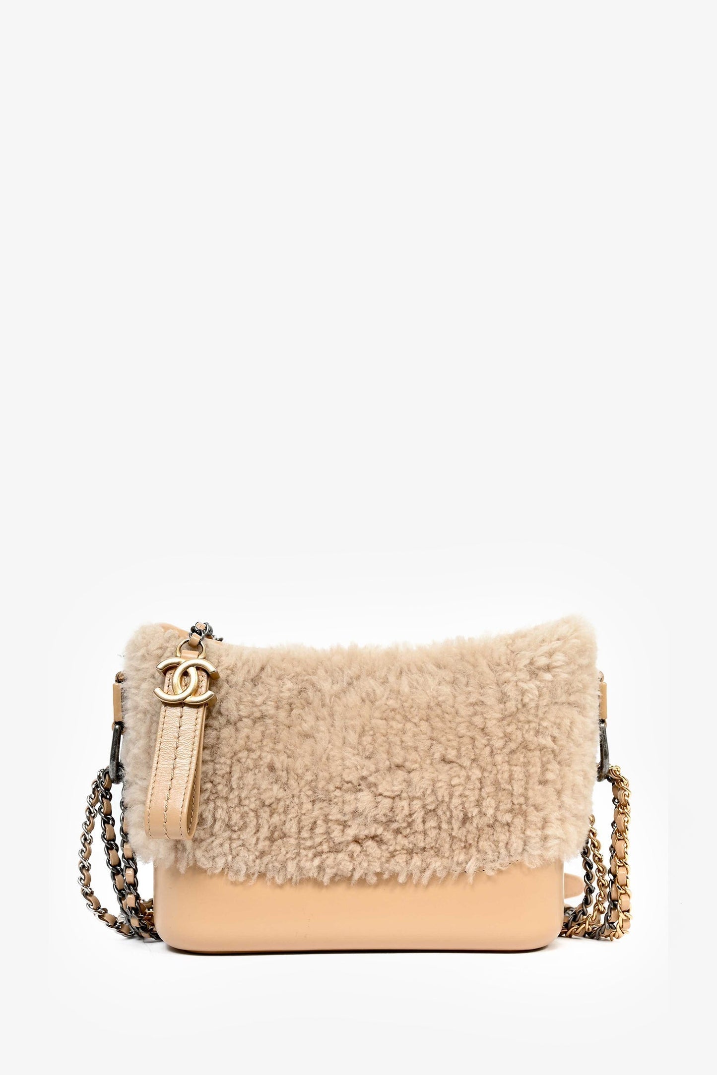 Chanel ™ 2017-18 Beige Shearling/Leather Small Gabrielle Crossbody