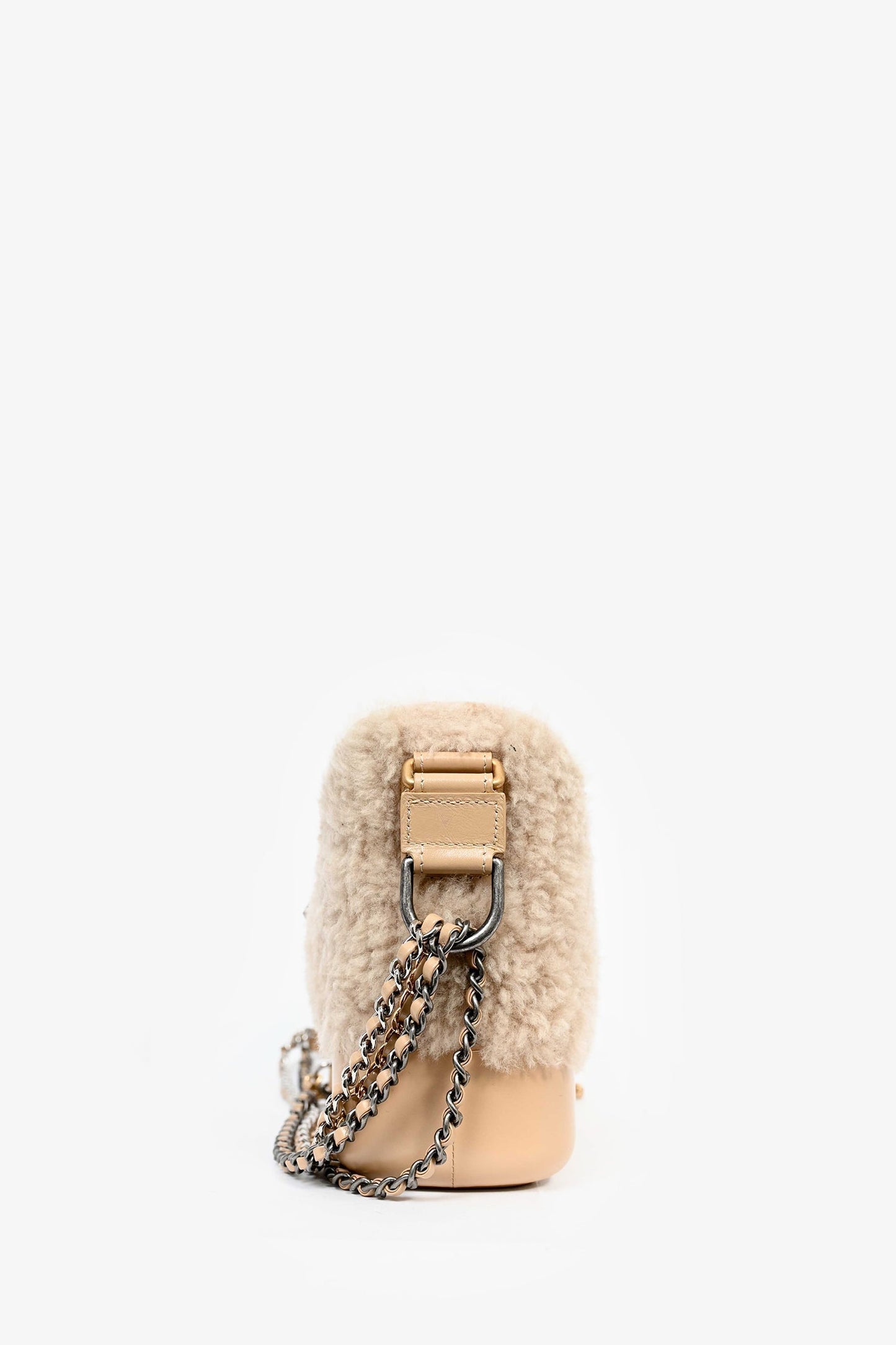 Chanel ™ 2017-18 Beige Shearling/Leather Small Gabrielle Crossbody
