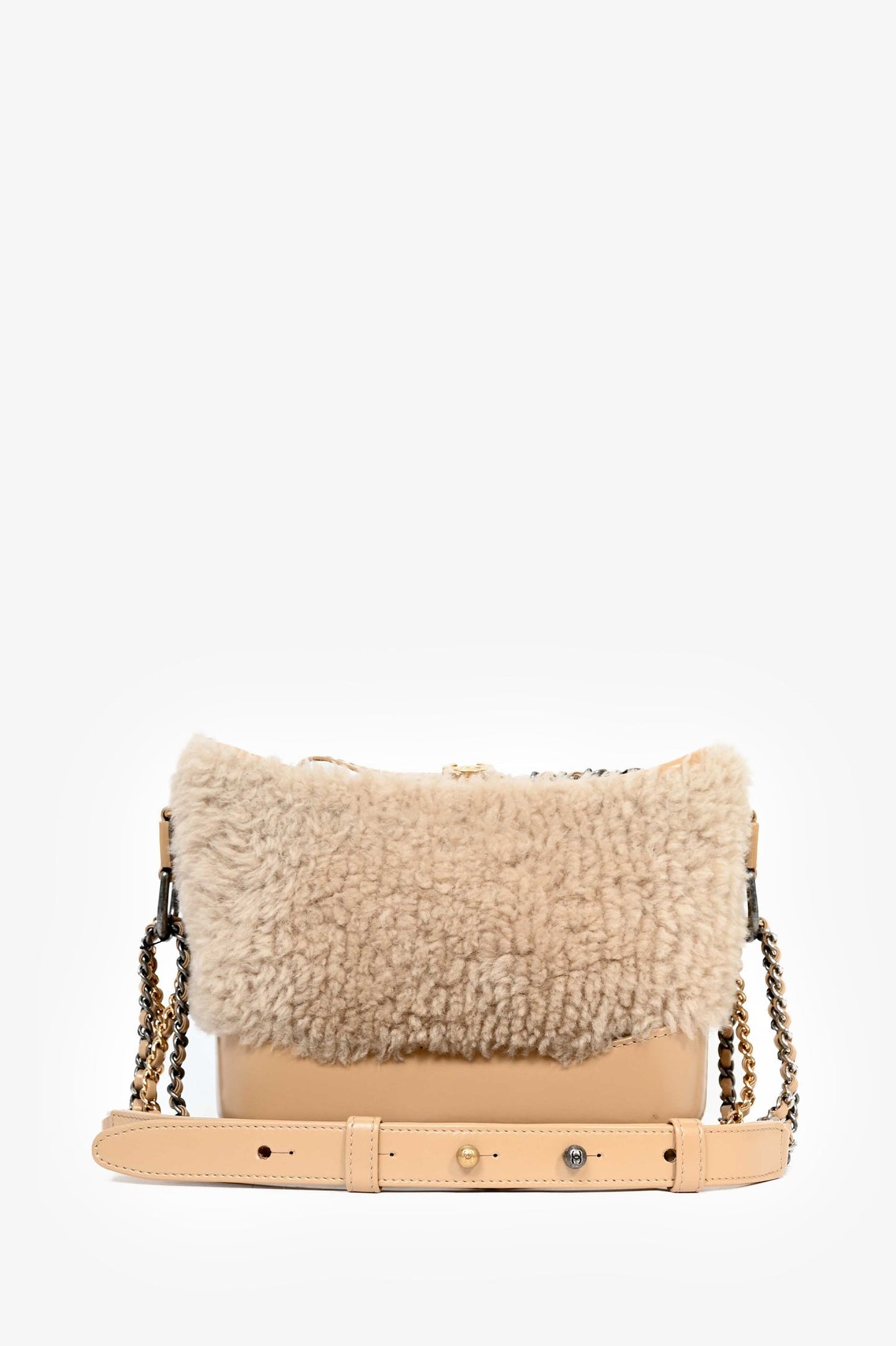 Chanel ™ 2017-18 Beige Shearling/Leather Small Gabrielle Crossbody