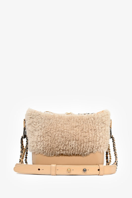 Chanel ™ 2017-18 Beige Shearling/Leather Small Gabrielle Crossbody