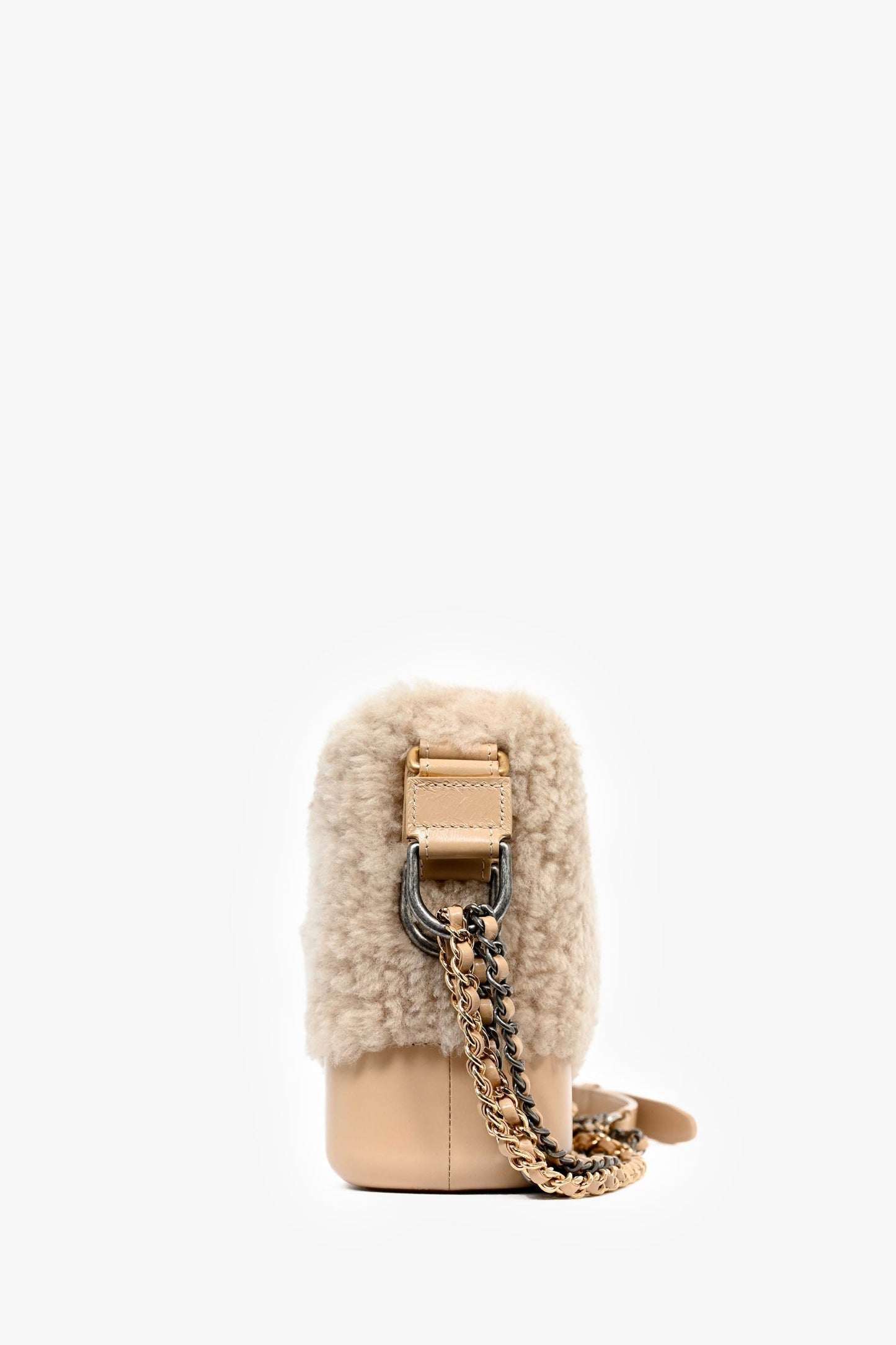 Chanel ™ 2017-18 Beige Shearling/Leather Small Gabrielle Crossbody