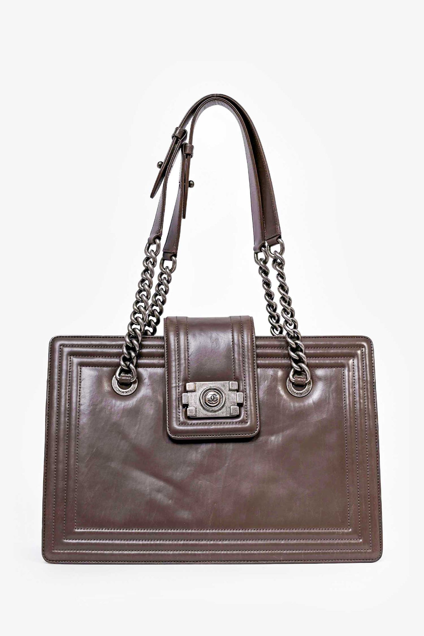 Chanel ™ 2011 Grey Leather Reverso Boy (As Is) Accessory