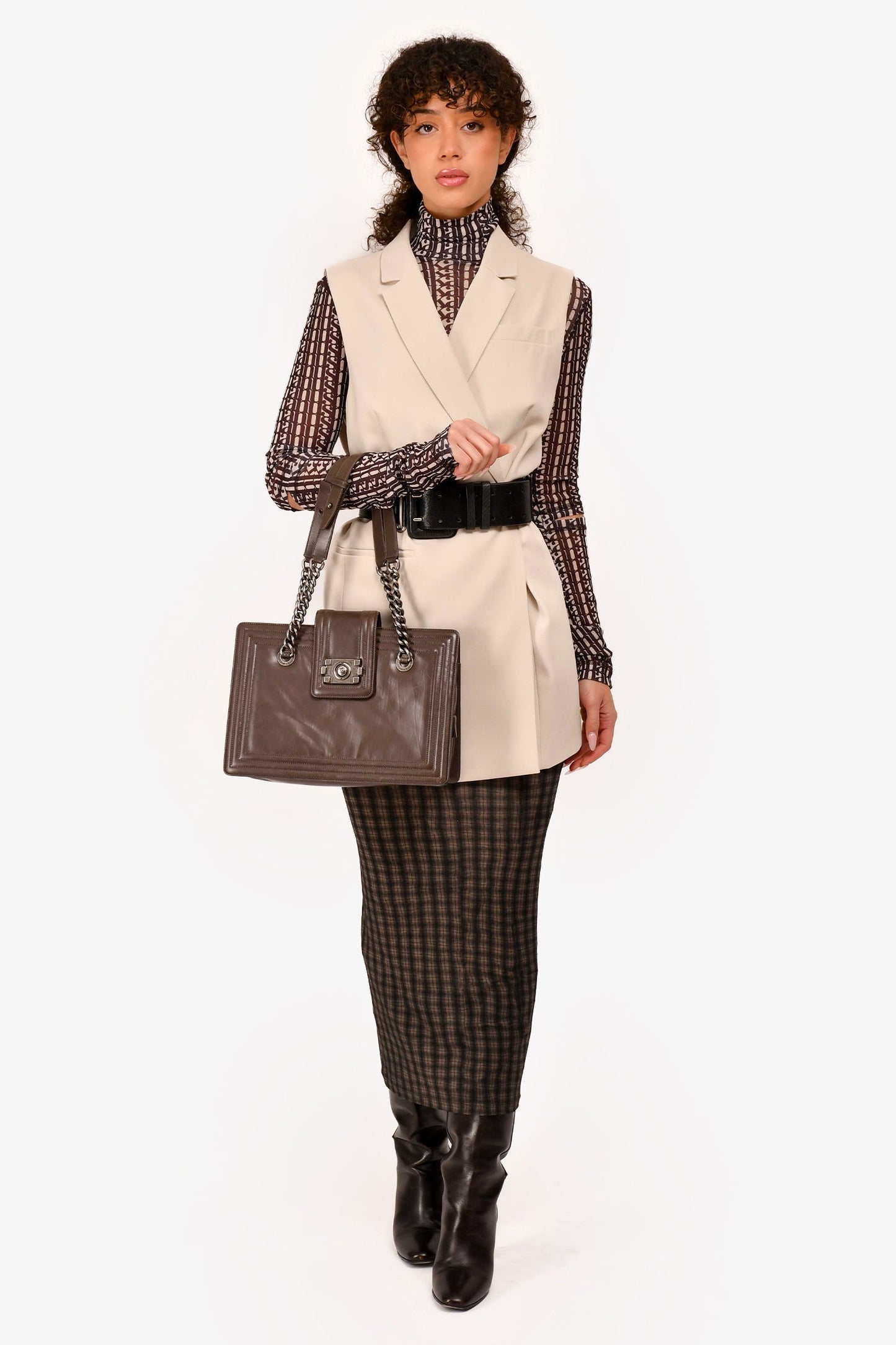 Chanel ™ 2011 Grey Leather Reverso Boy (As Is) Accessory