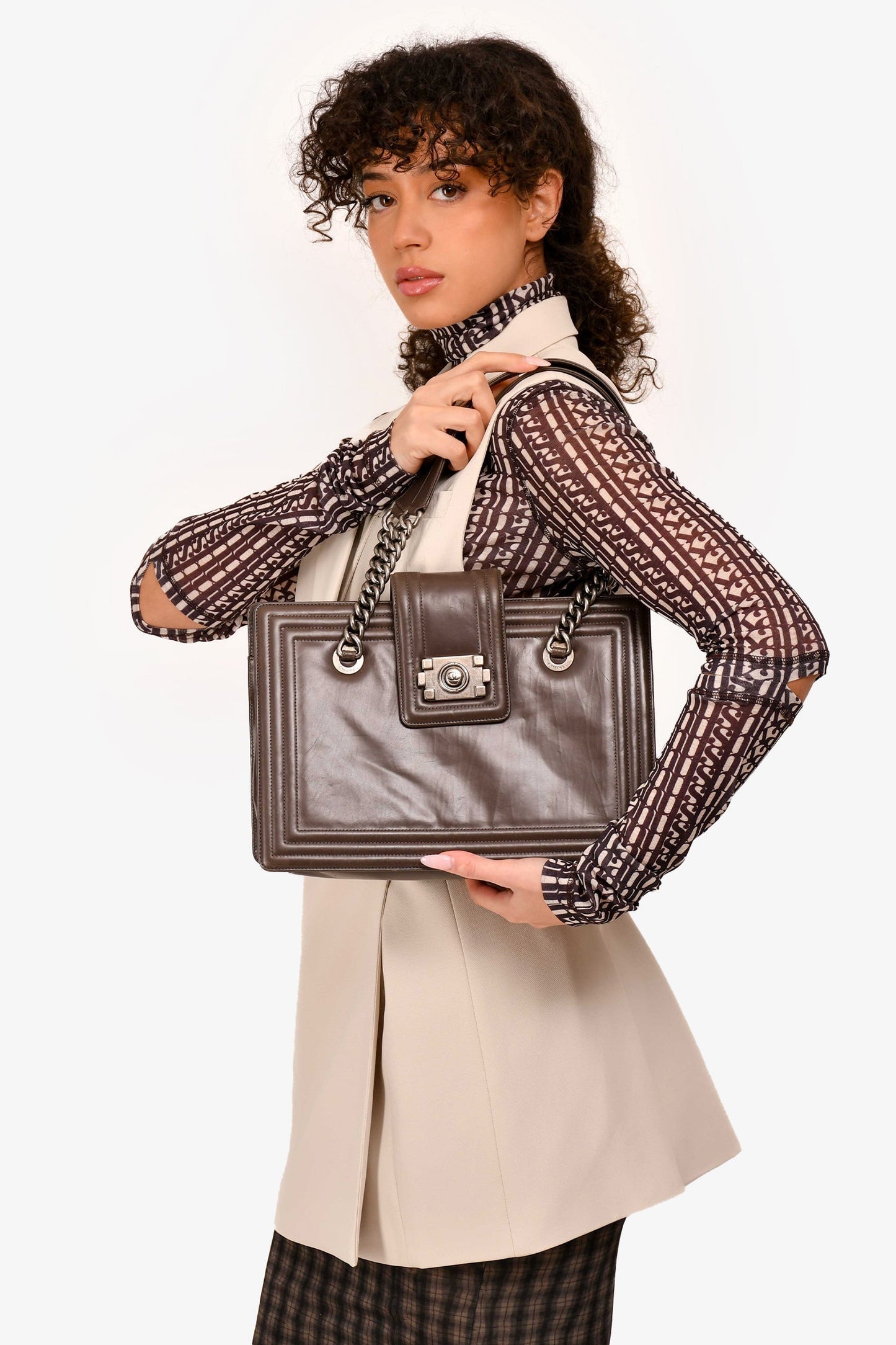 Chanel ™ 2011 Grey Leather Reverso Boy (As Is) Accessory