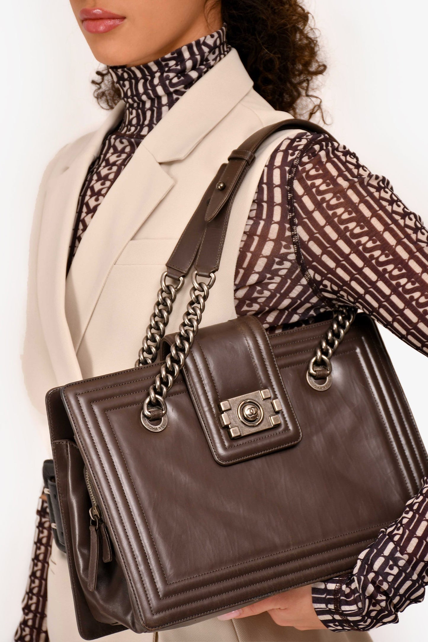 Chanel ™ 2011 Grey Leather Reverso Boy (As Is) Accessory