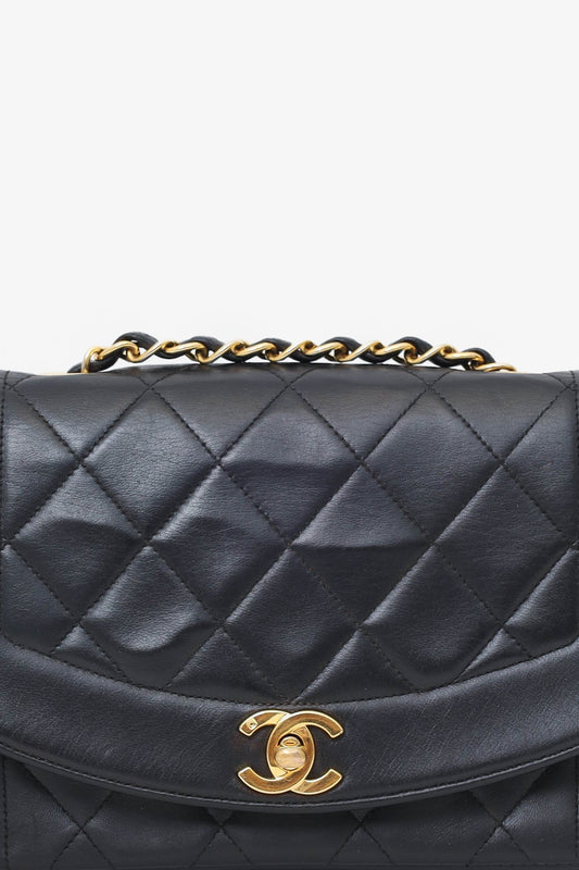 Chanel ™ Black Lambskin Small Diana Flap Bag