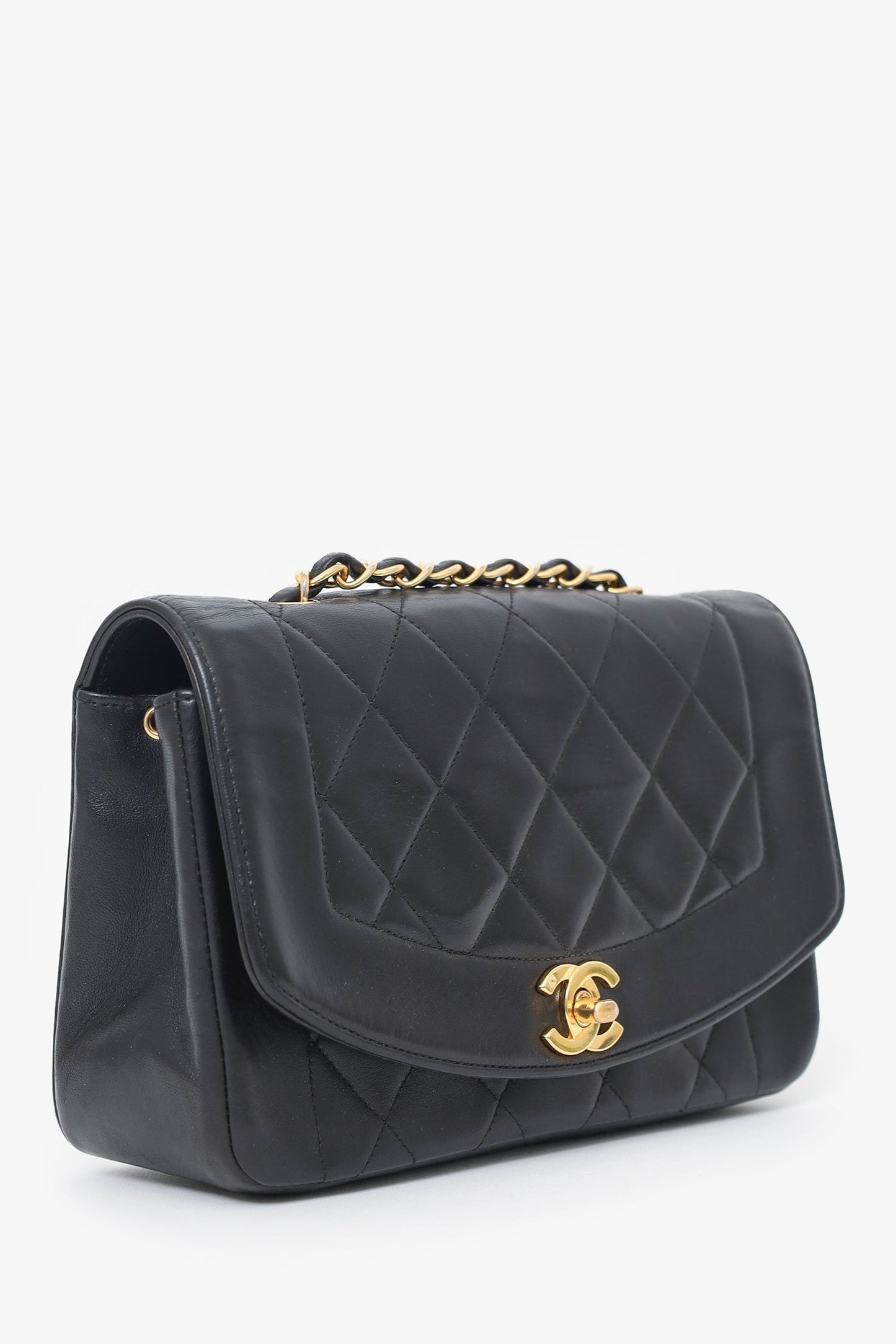 Chanel ™ Black Lambskin Small Diana Flap Bag