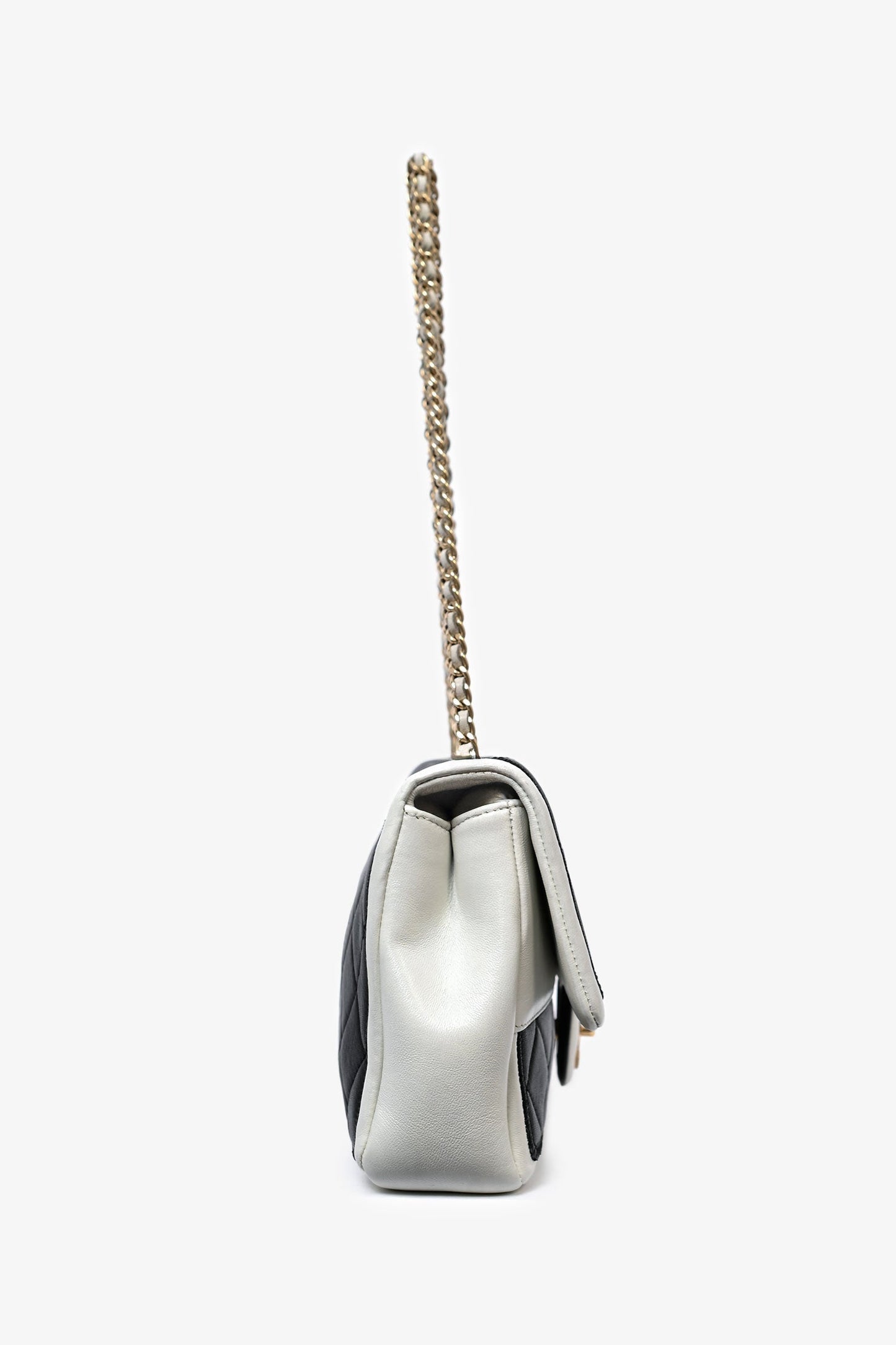 Chanel ™ 2012/13 Black/White Lambskin Medium Graphic Flap Bag (Refurbished)