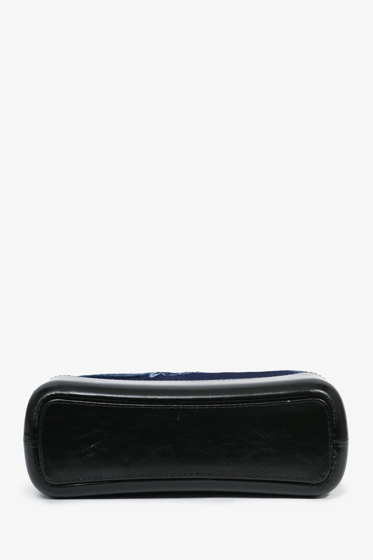 Chanel ™ 2019 Navy Wool 'Paris Hamburg' Embroidered Large Gabrielle Hobo