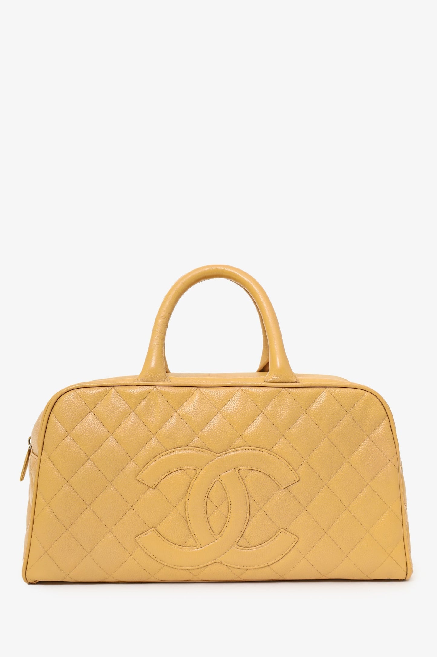 Chanel ™ 2004-05 Beige Caviar Large Bowler (As Is) Accessory