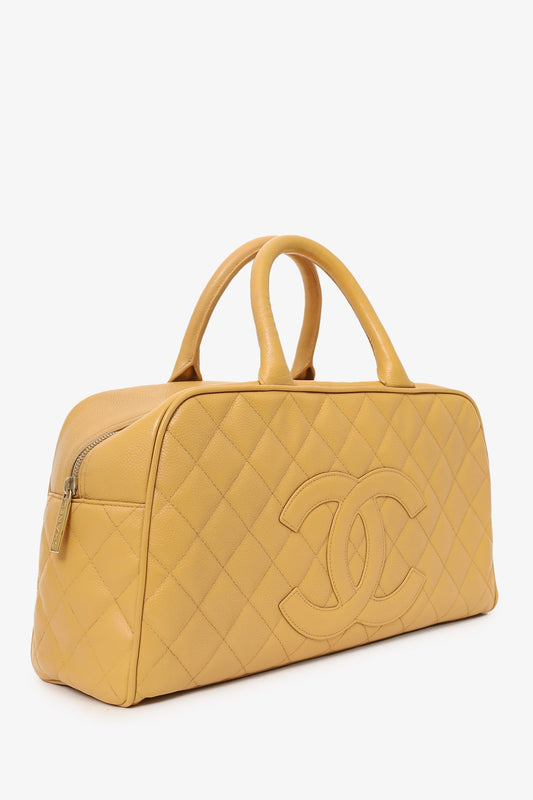 Chanel ™ 2004-05 Beige Caviar Large Bowler (As Is) Accessory