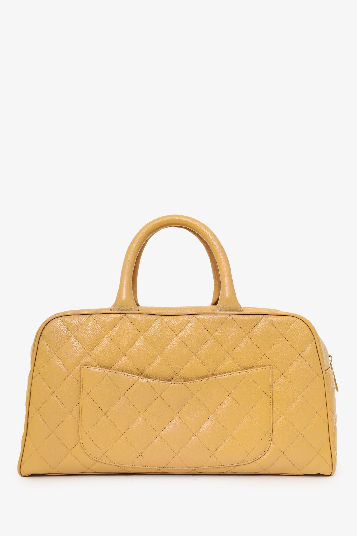 Chanel ™ 2004-05 Beige Caviar Large Bowler (As Is) Accessory