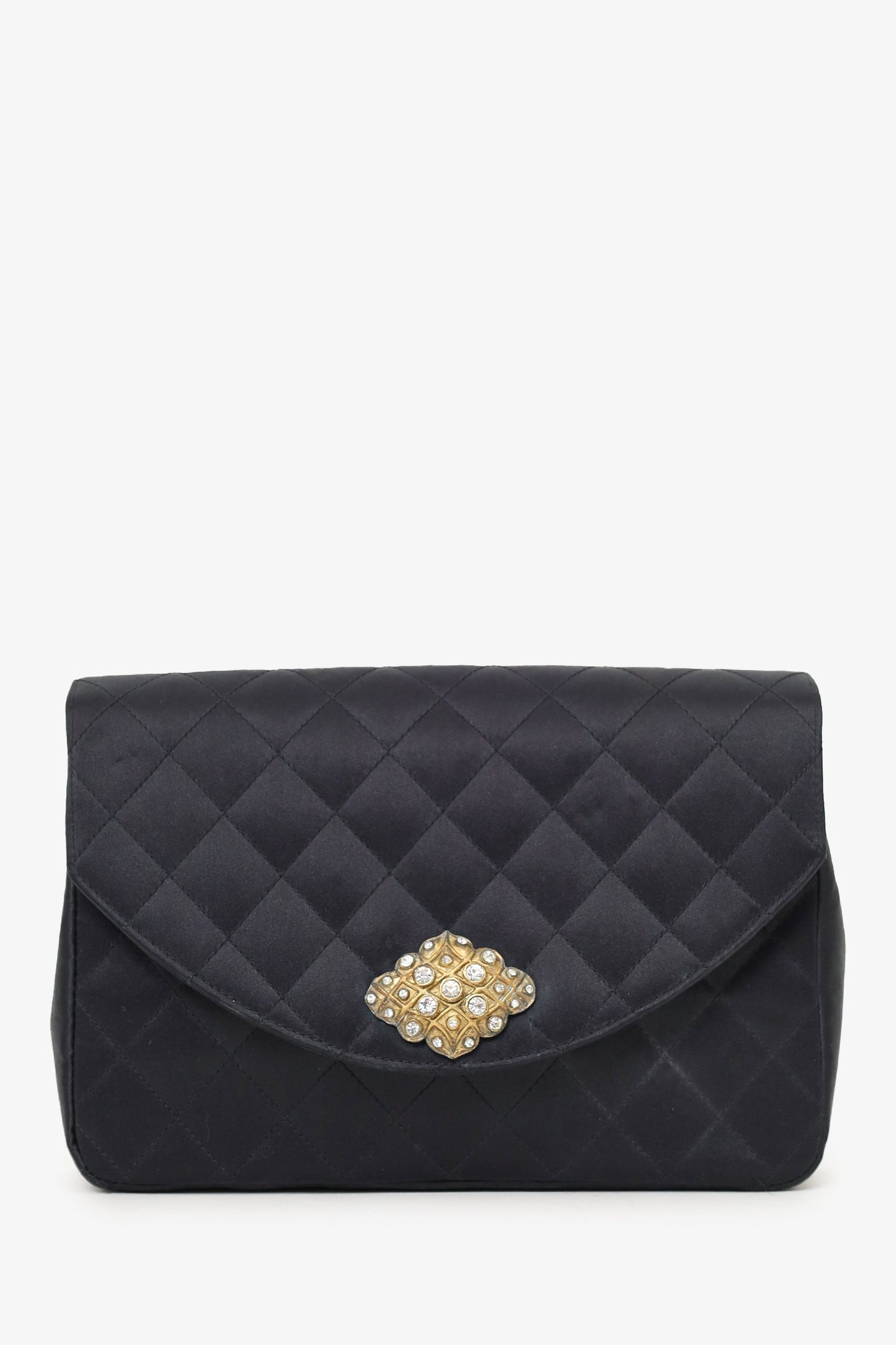 Chanel ™ 1986-88 Black Satin Gripoix Pearl Jewel Evening 'As Is' Accessory