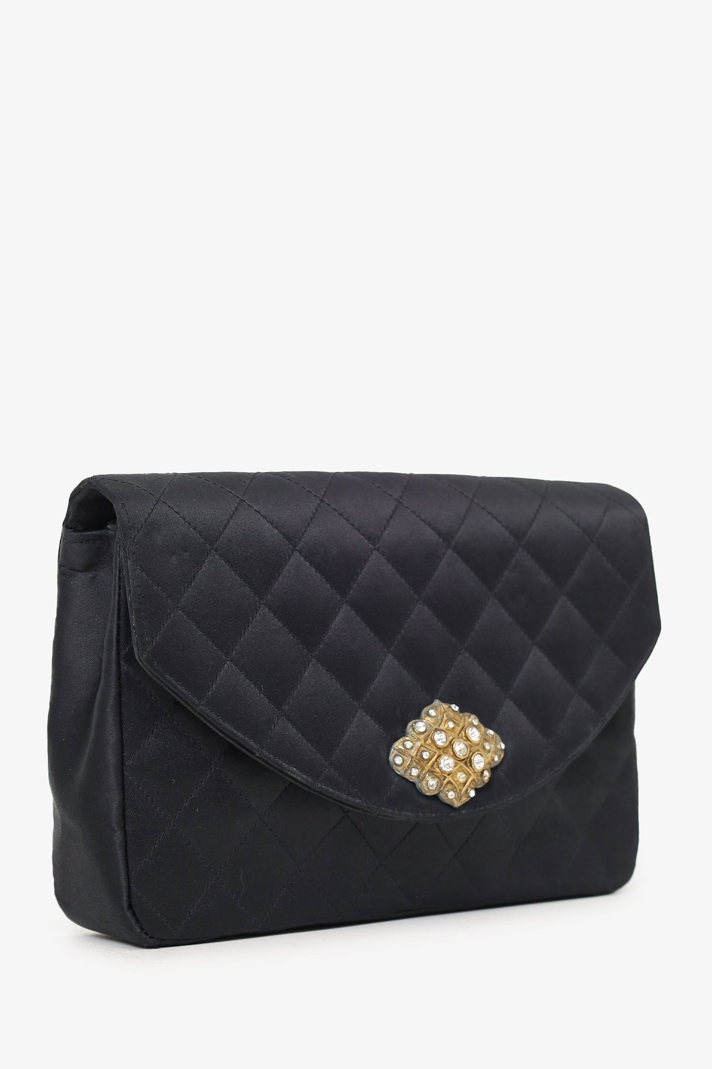 Chanel ™ 1986-88 Black Satin Gripoix Pearl Jewel Evening 'As Is' Accessory