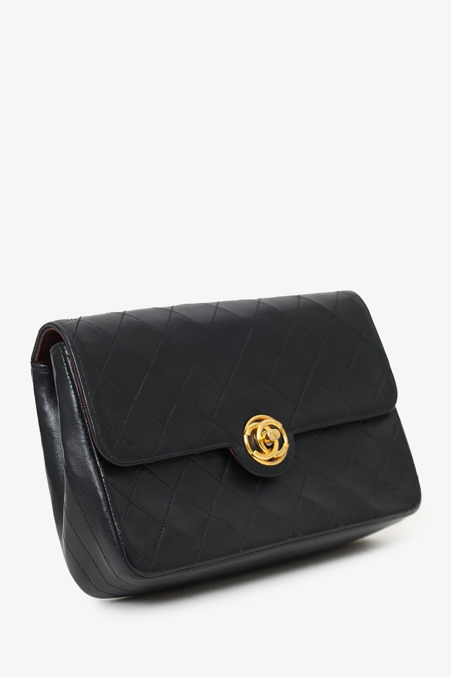 Chanel ™ 1986-88 Black Quilted Lambskin Circle CC Mini Flap Bag