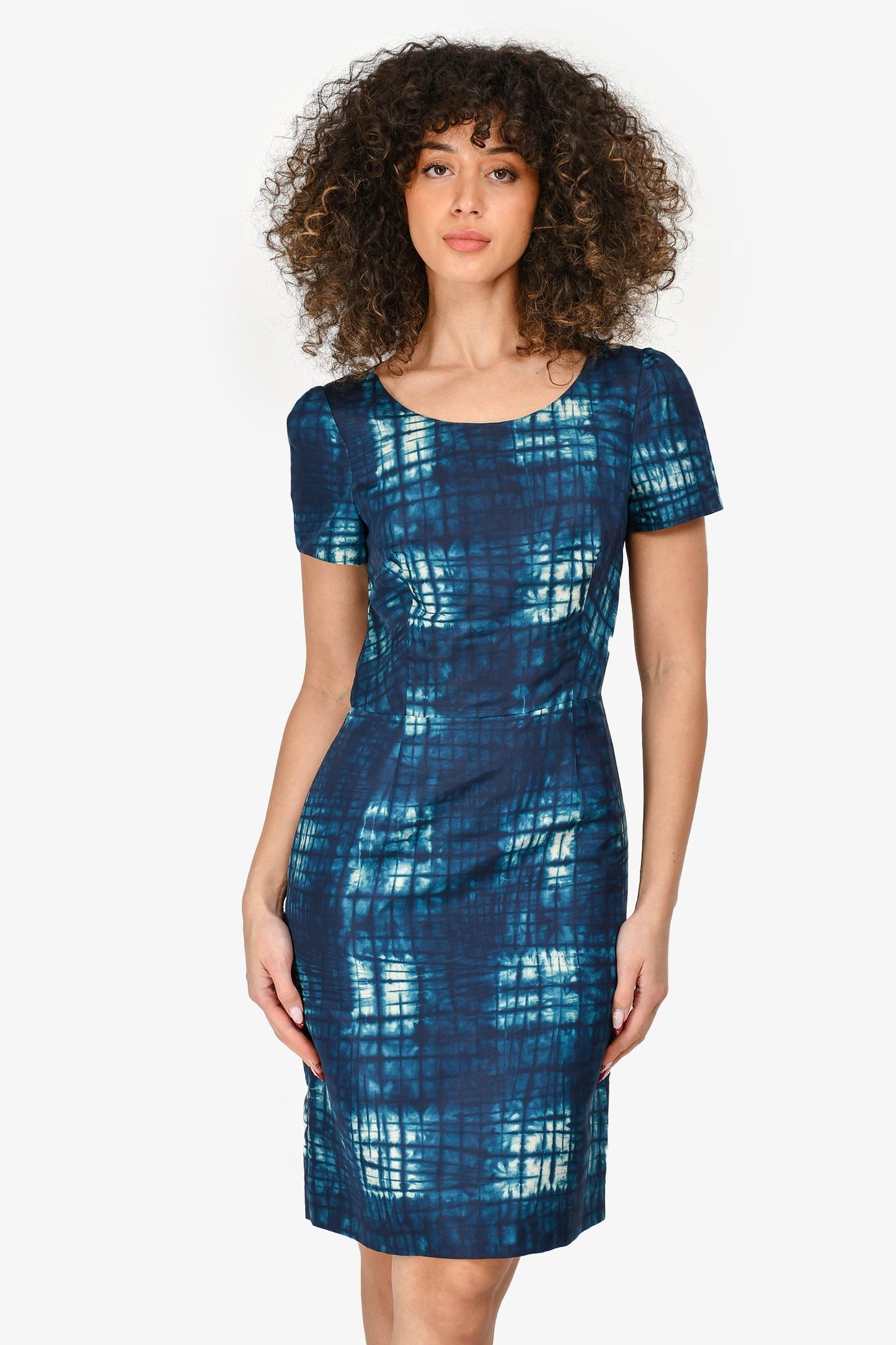 Prada Handbag Teal Printed Silk Dress