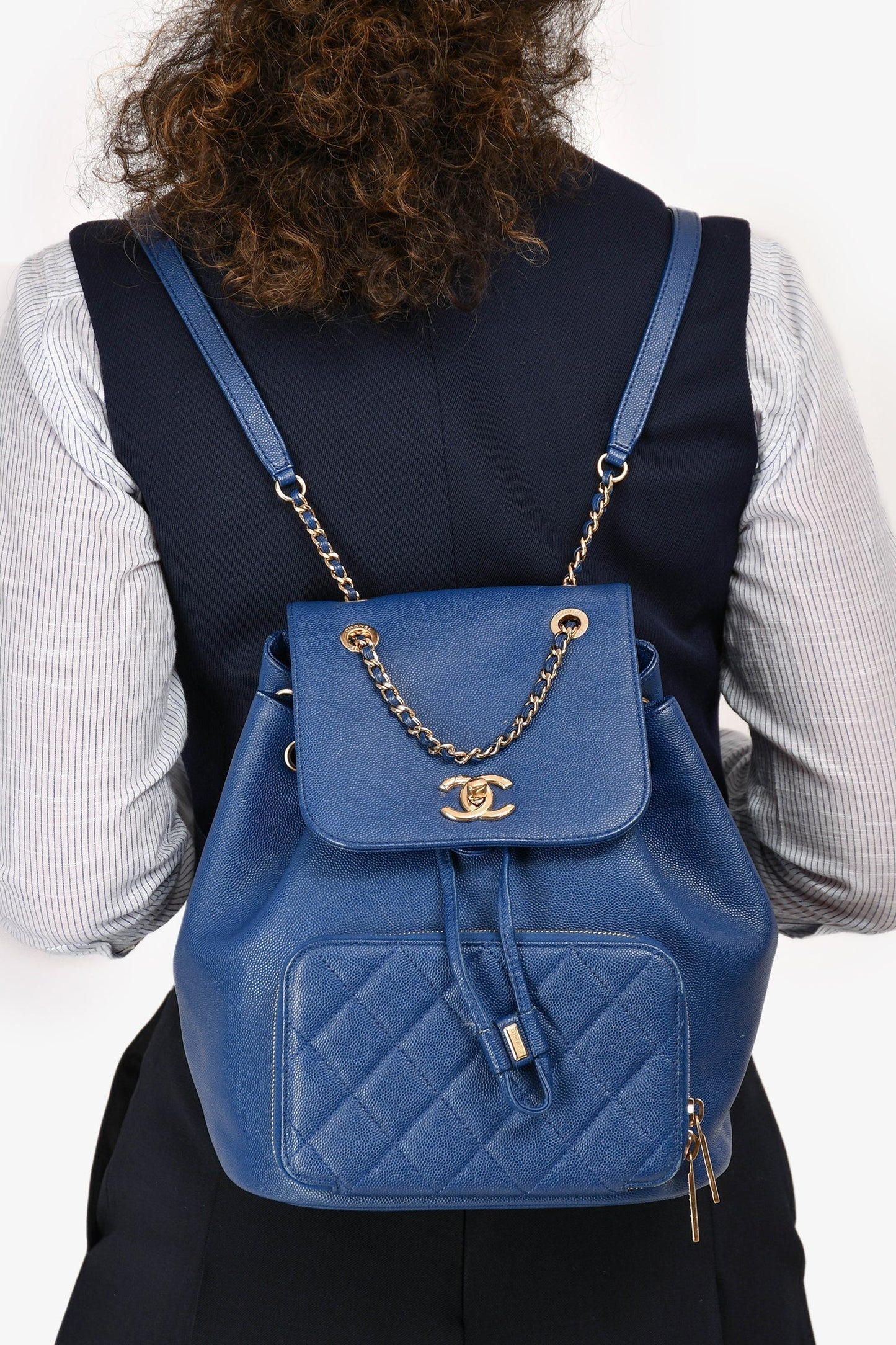 Chanel ™ 2017 Blue Caviar Leather Business Affinity GHW Backpack