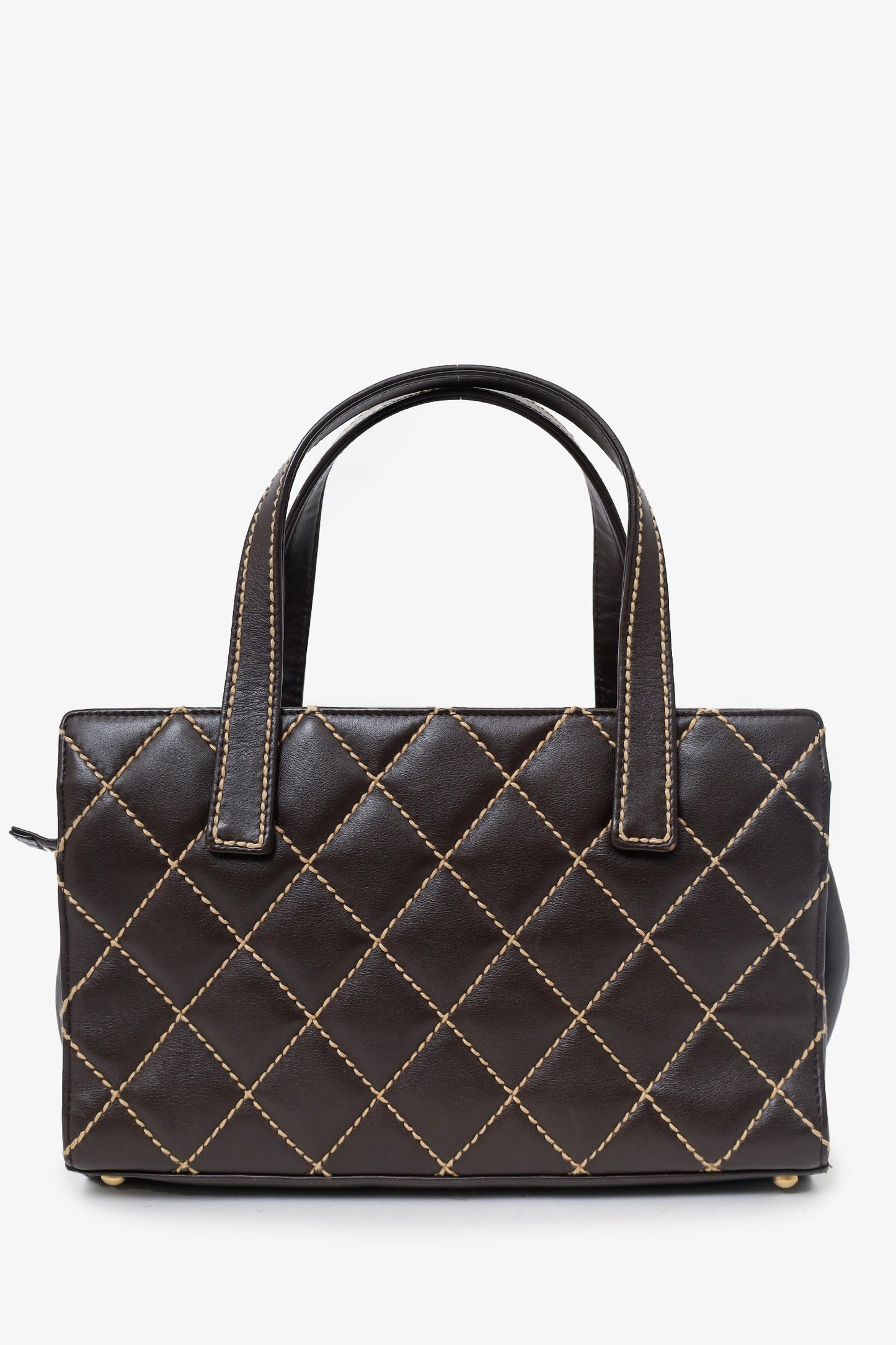 Chanel ™ 2004-05 Brown Leather Wild Stitch Coco Mark Leather Tote Bag