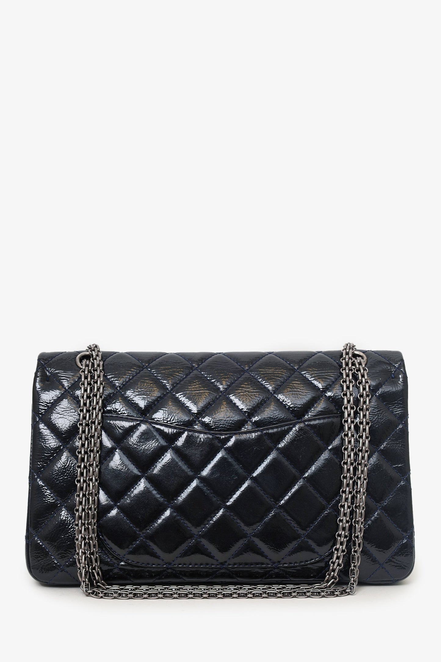 Chanel ™ 2010-11 Navy Patent Leather Reissue 227 Double Flap Bag