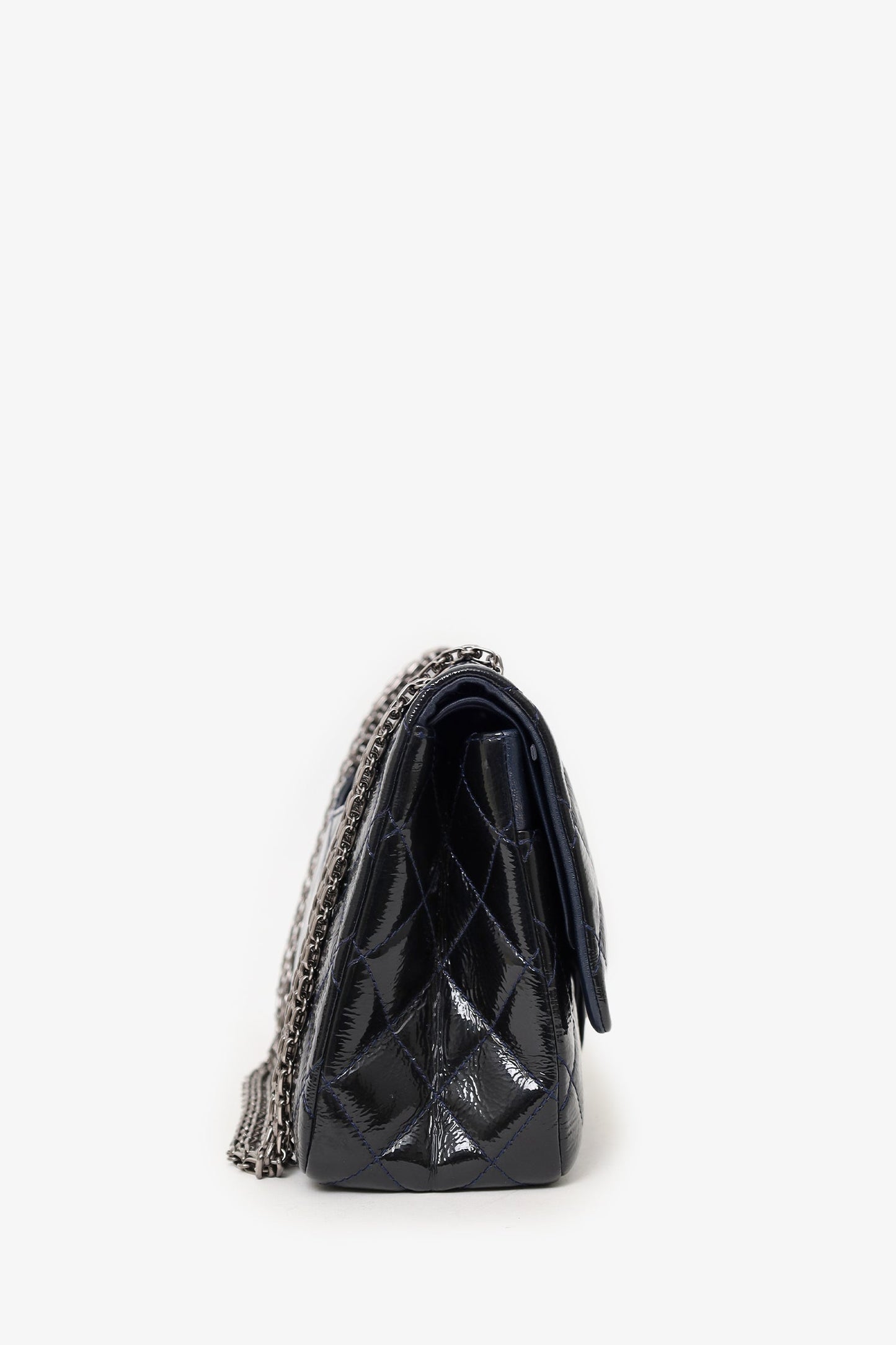 Chanel ™ 2010-11 Navy Patent Leather Reissue 227 Double Flap Bag