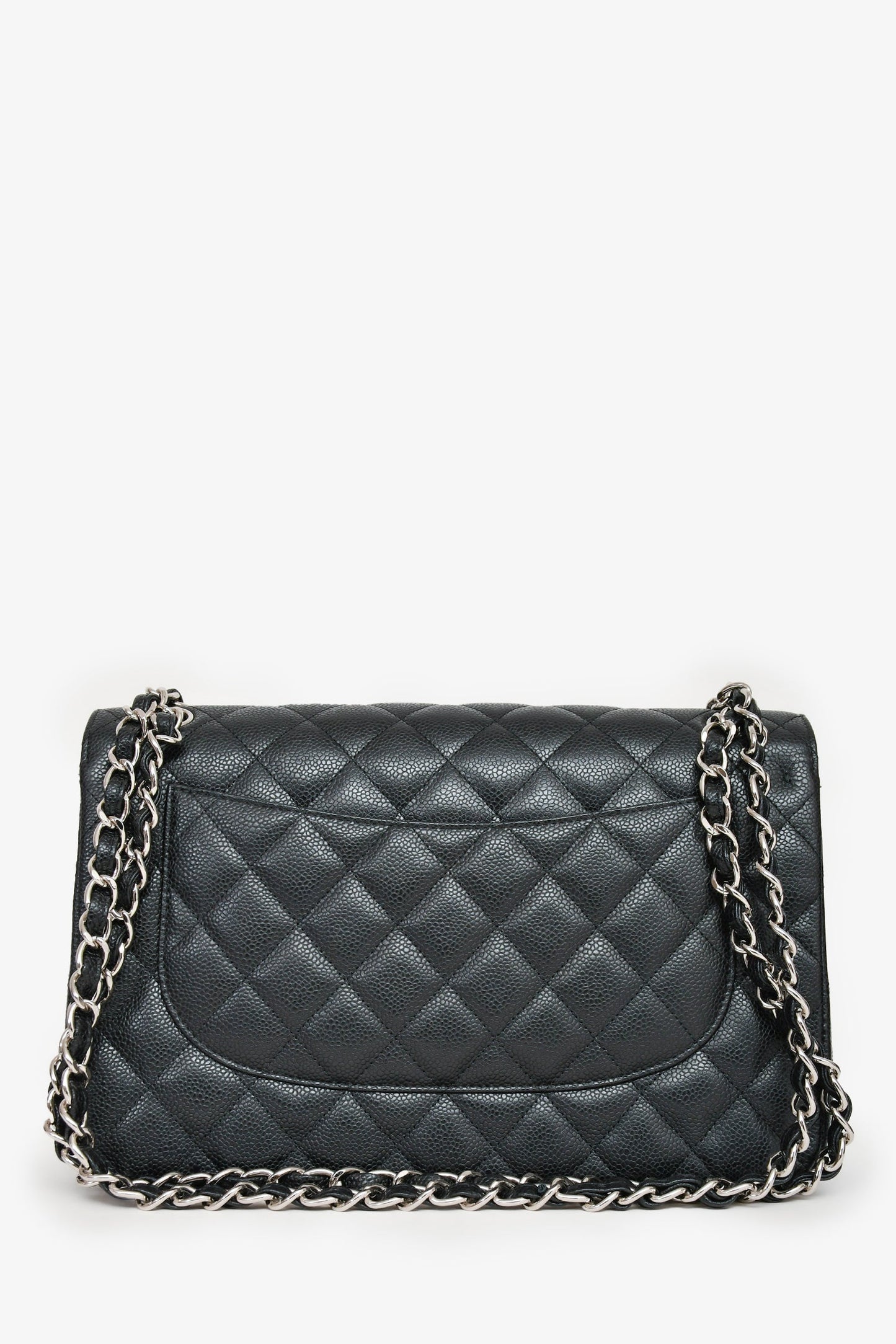 Chanel ™ 2014 Black Caviar Leather Jumbo Double Flap Accessory