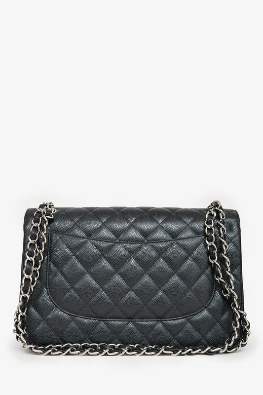 Chanel ™ 2014 Black Caviar Leather Jumbo Double Flap Accessory