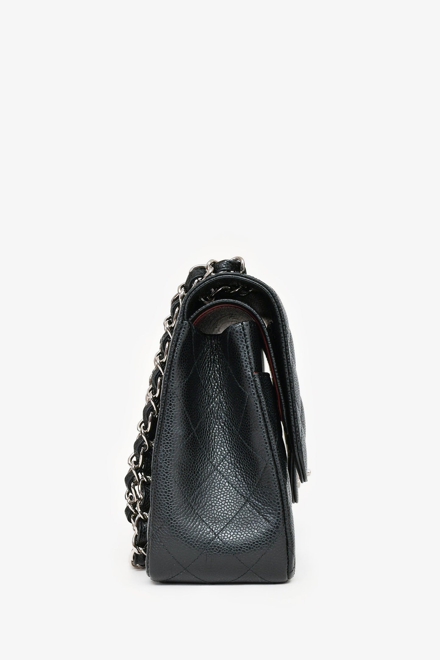Chanel ™ 2014 Black Caviar Leather Jumbo Double Flap Accessory