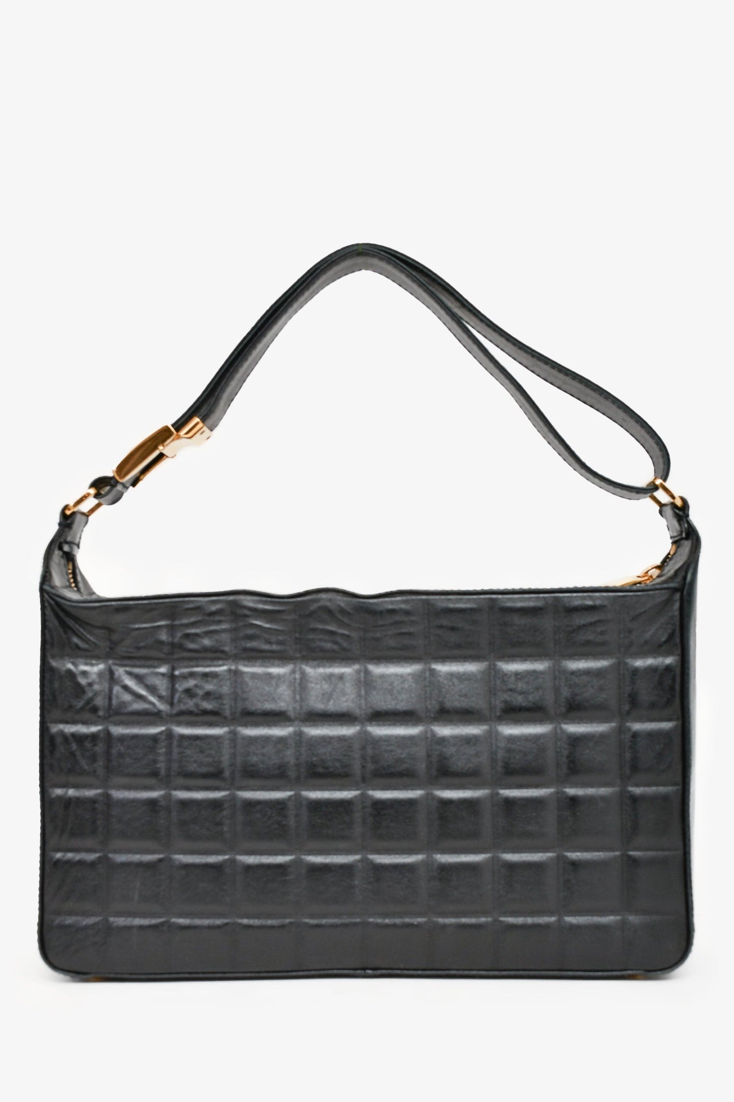Chanel ™ 2003/2004 Black Leather Choco Bar CC Shoulder Bag