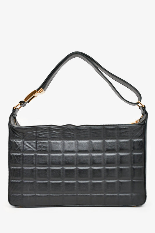 Chanel ™ 2003/2004 Black Leather Choco Bar CC Shoulder Bag