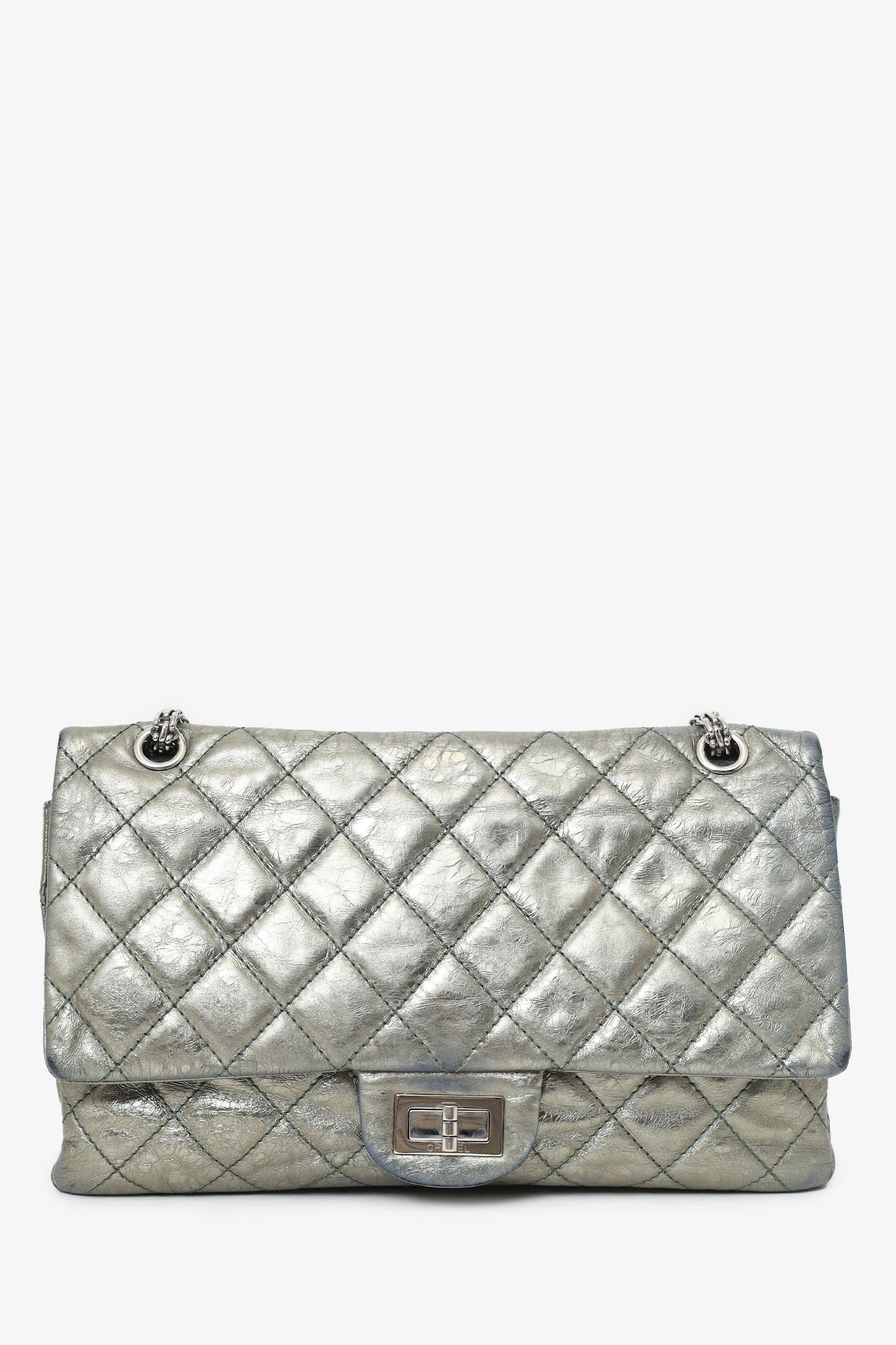 Chanel ™ Silver Metallic Reissue 226 Double Flap Bag (As Is)