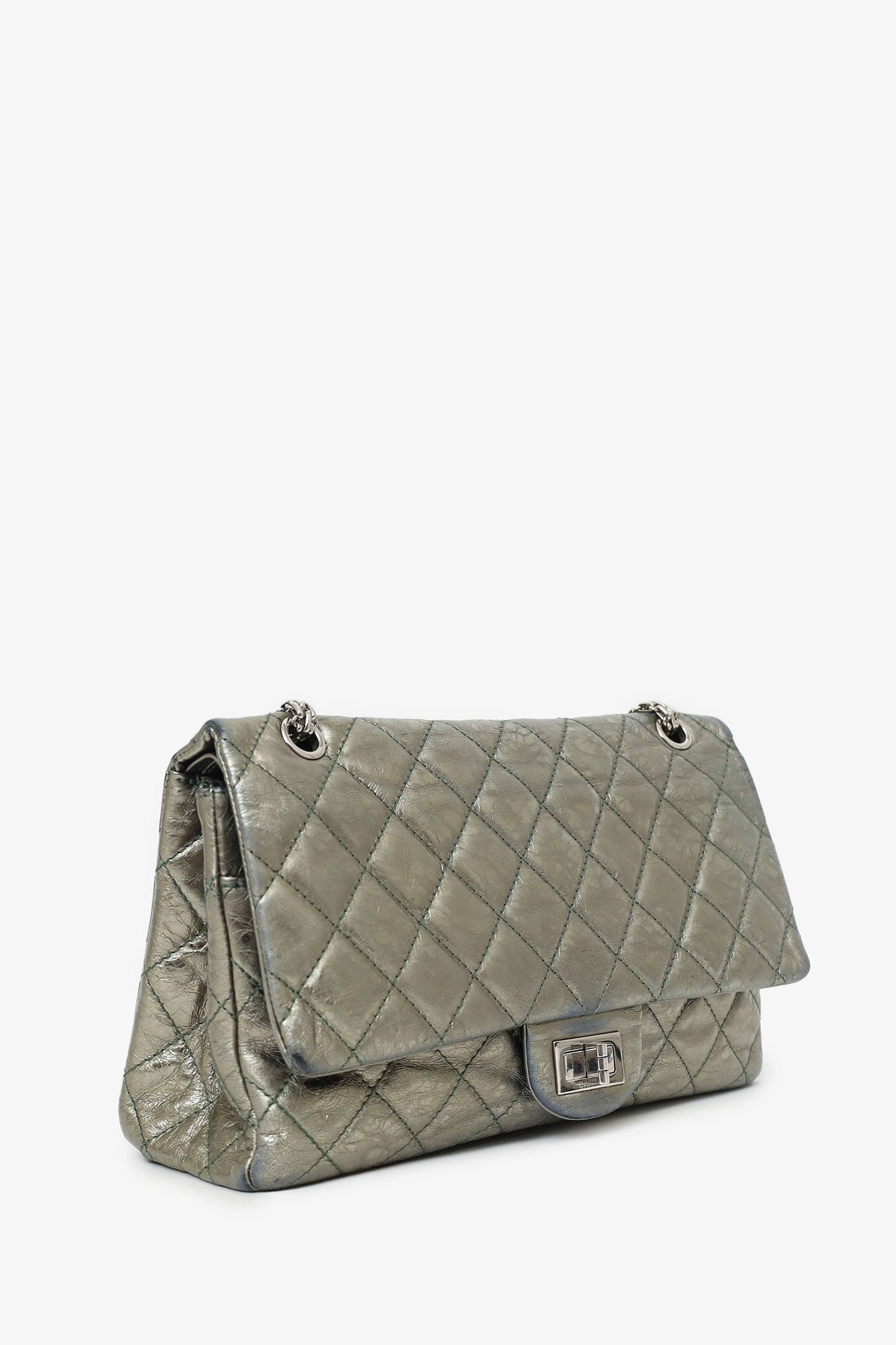Chanel ™ Silver Metallic Reissue 226 Double Flap Bag (As Is)