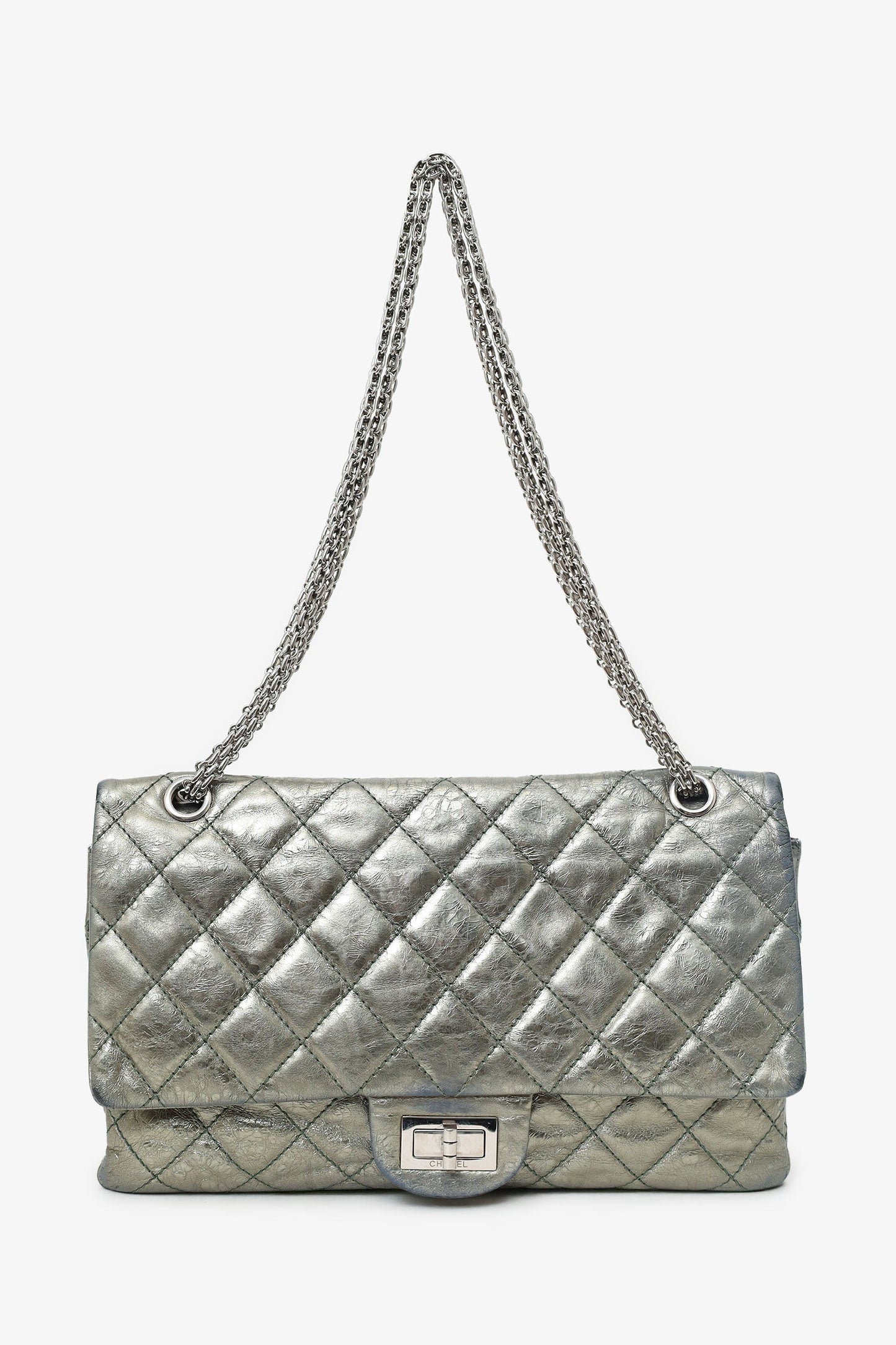 Chanel ™ Silver Metallic Reissue 226 Double Flap Bag (As Is)